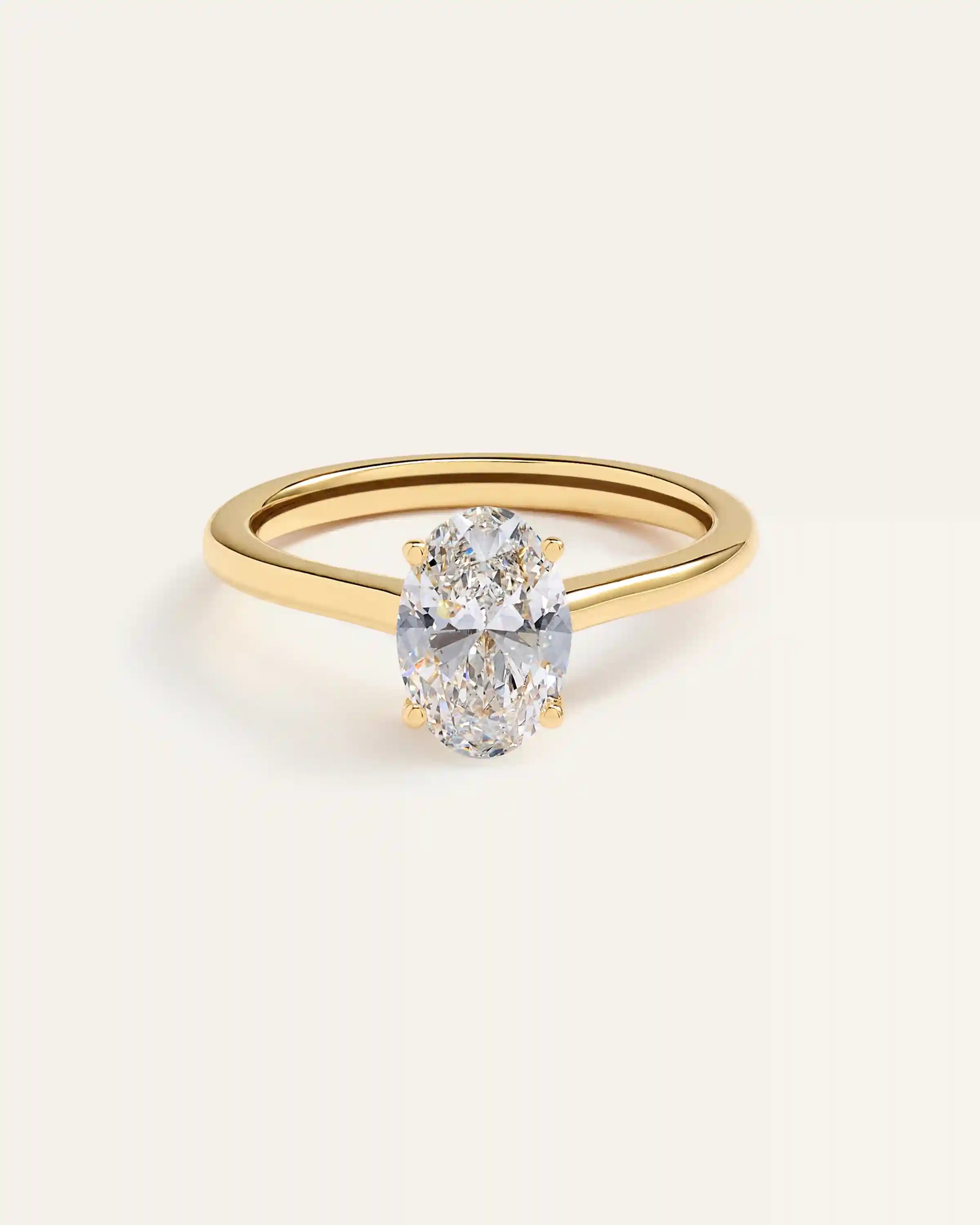 Lab Grown Diamond Oval Trellis Cathedral Engagement Ring - 1.5ct