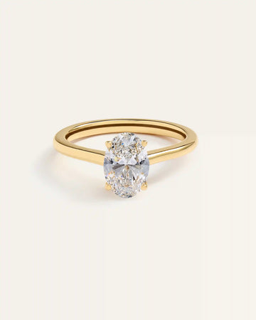 Lab Grown Diamond Oval Trellis Cathedral Engagement Ring - 1.5ct