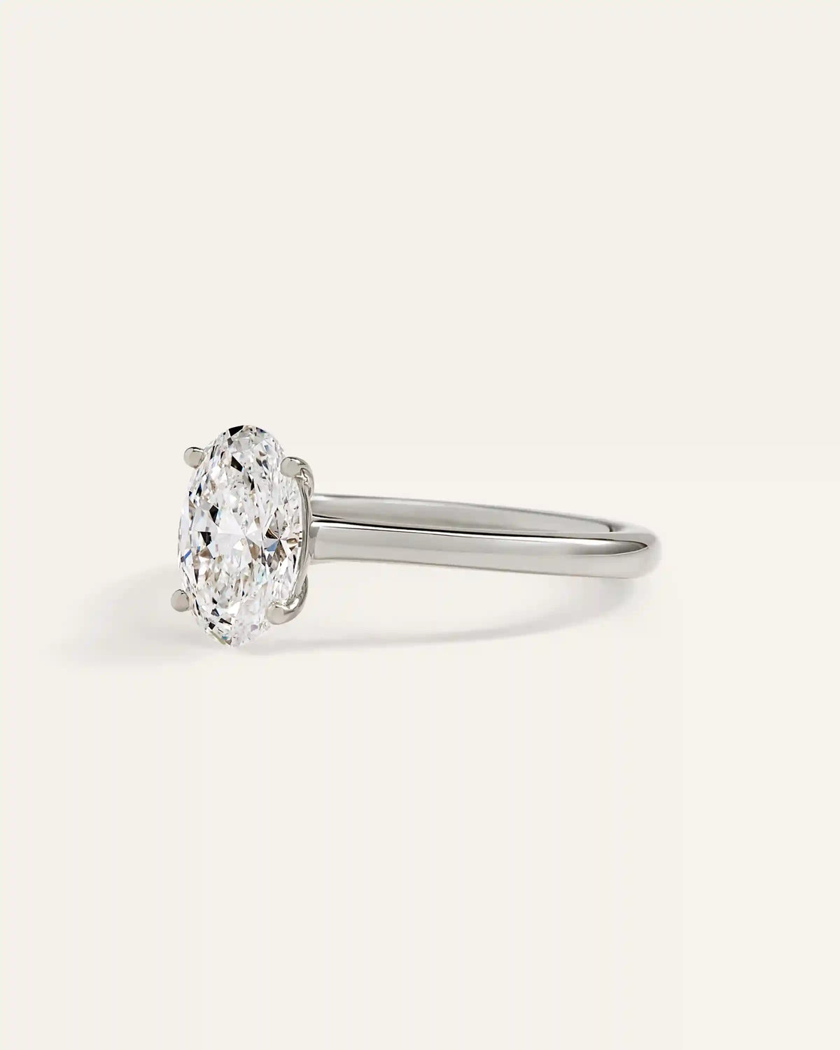 Lab Grown Diamond Oval Trellis Cathedral Engagement Ring - 1.5ct