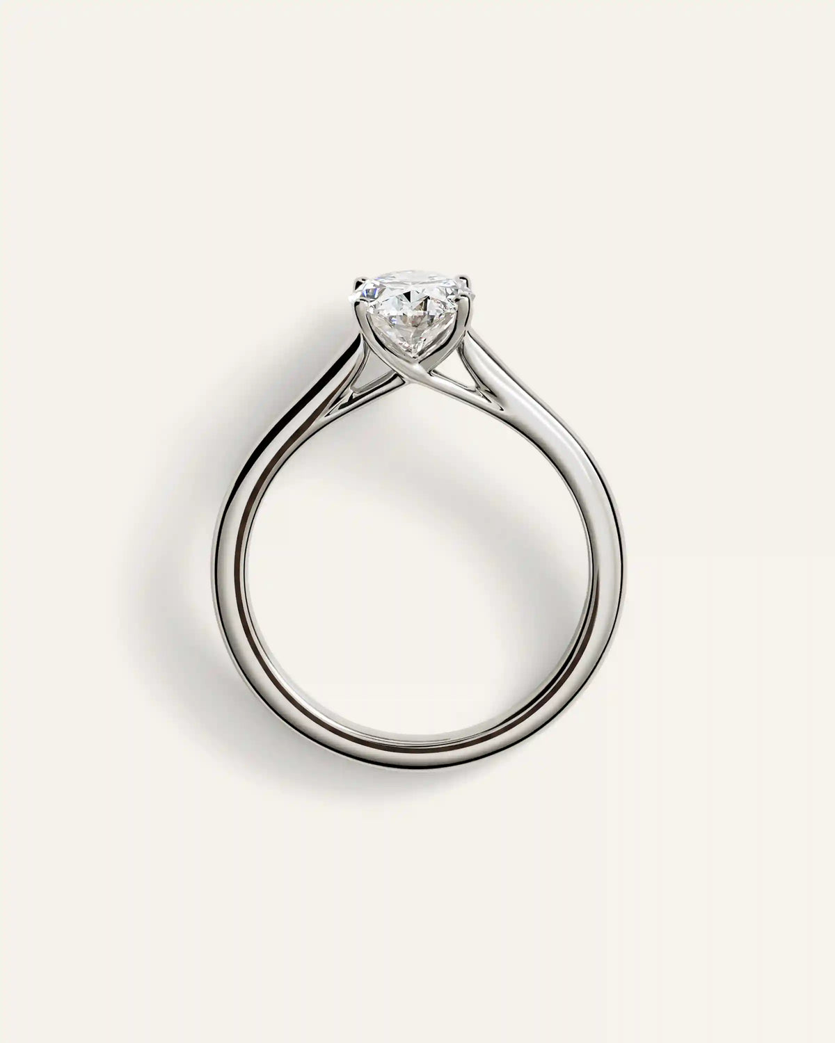 Lab Grown Diamond Oval Trellis Cathedral Engagement Ring - 1.5ct
