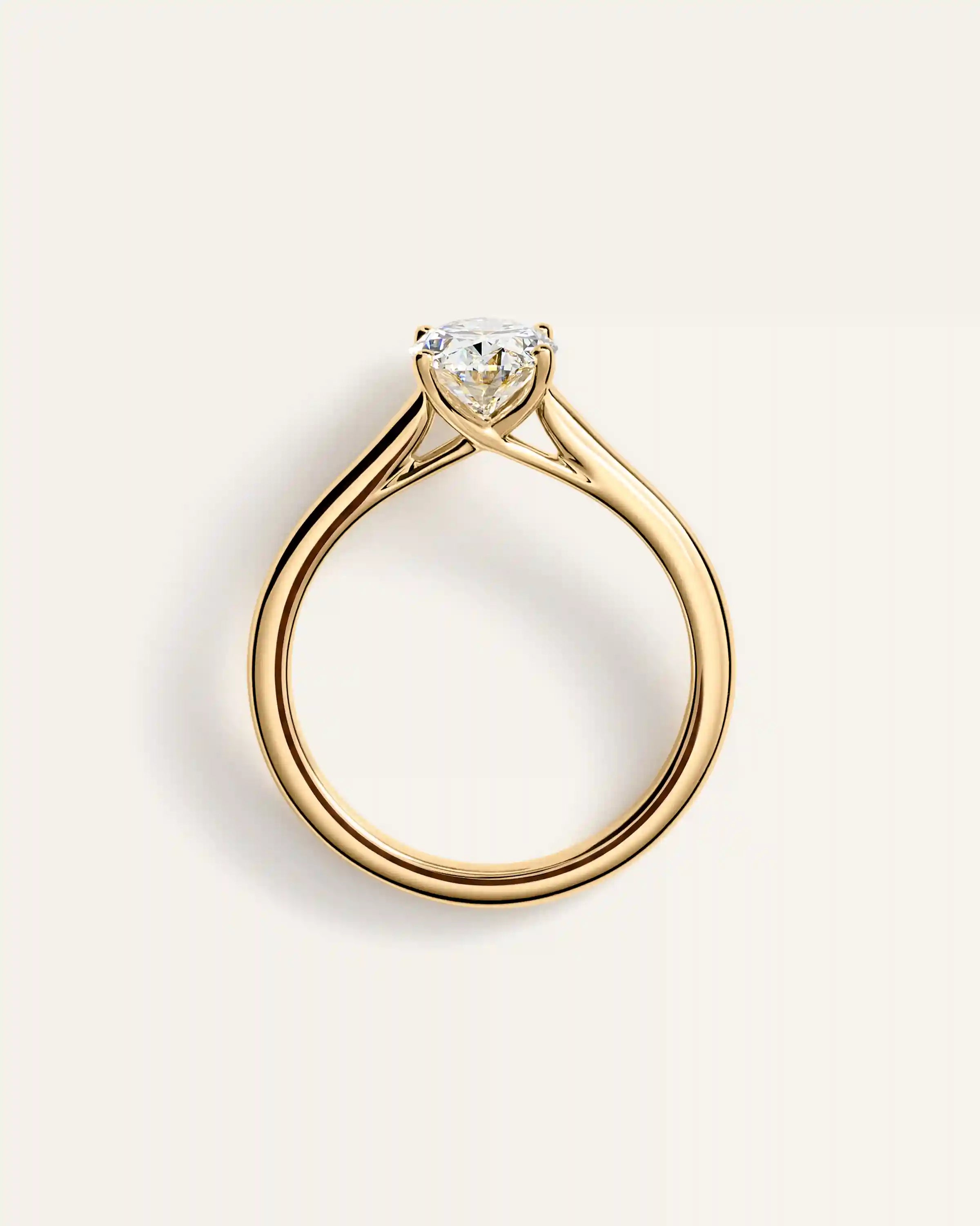 Lab Grown Diamond Oval Trellis Cathedral Engagement Ring - 1.5ct