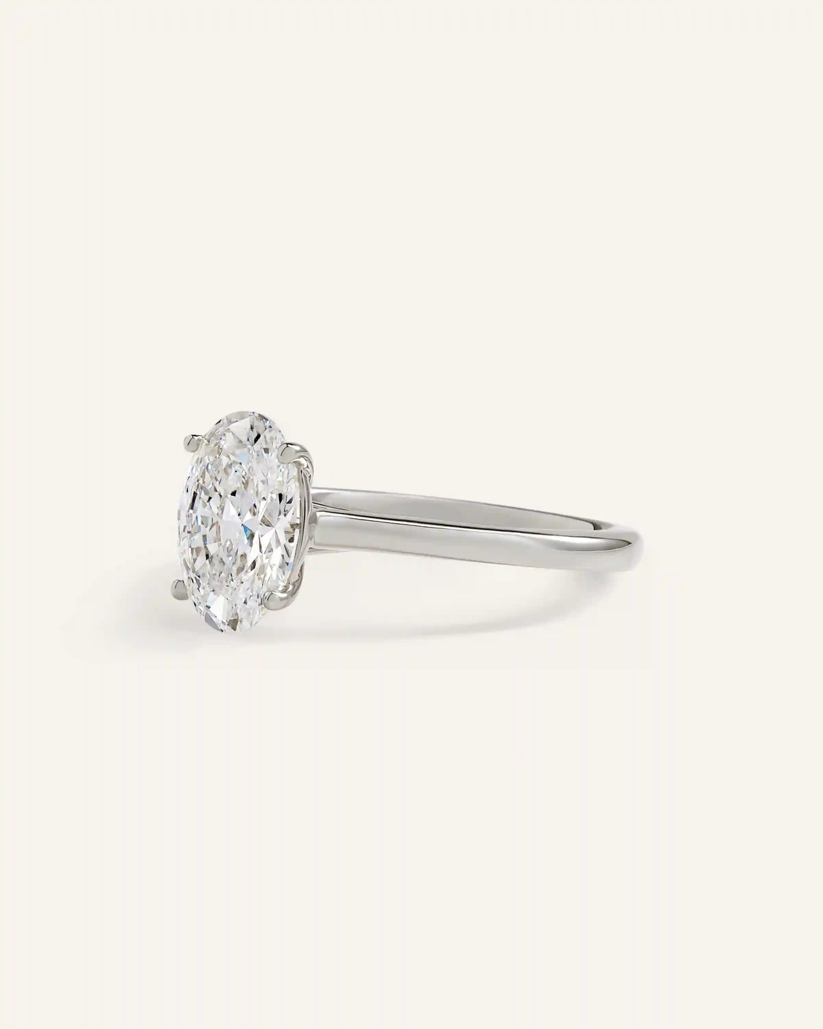Lab Grown Diamond Oval Trellis Cathedral Engagement Ring - 2ct