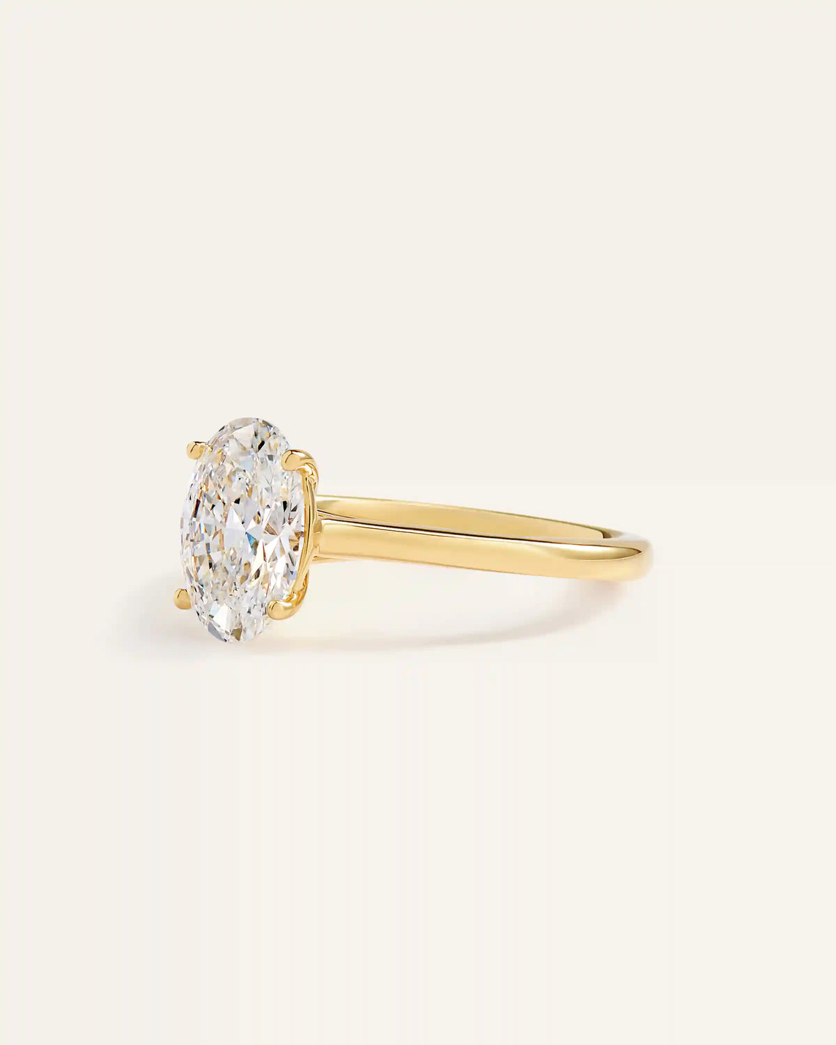 Lab Grown Diamond Oval Trellis Cathedral Engagement Ring - 2ct