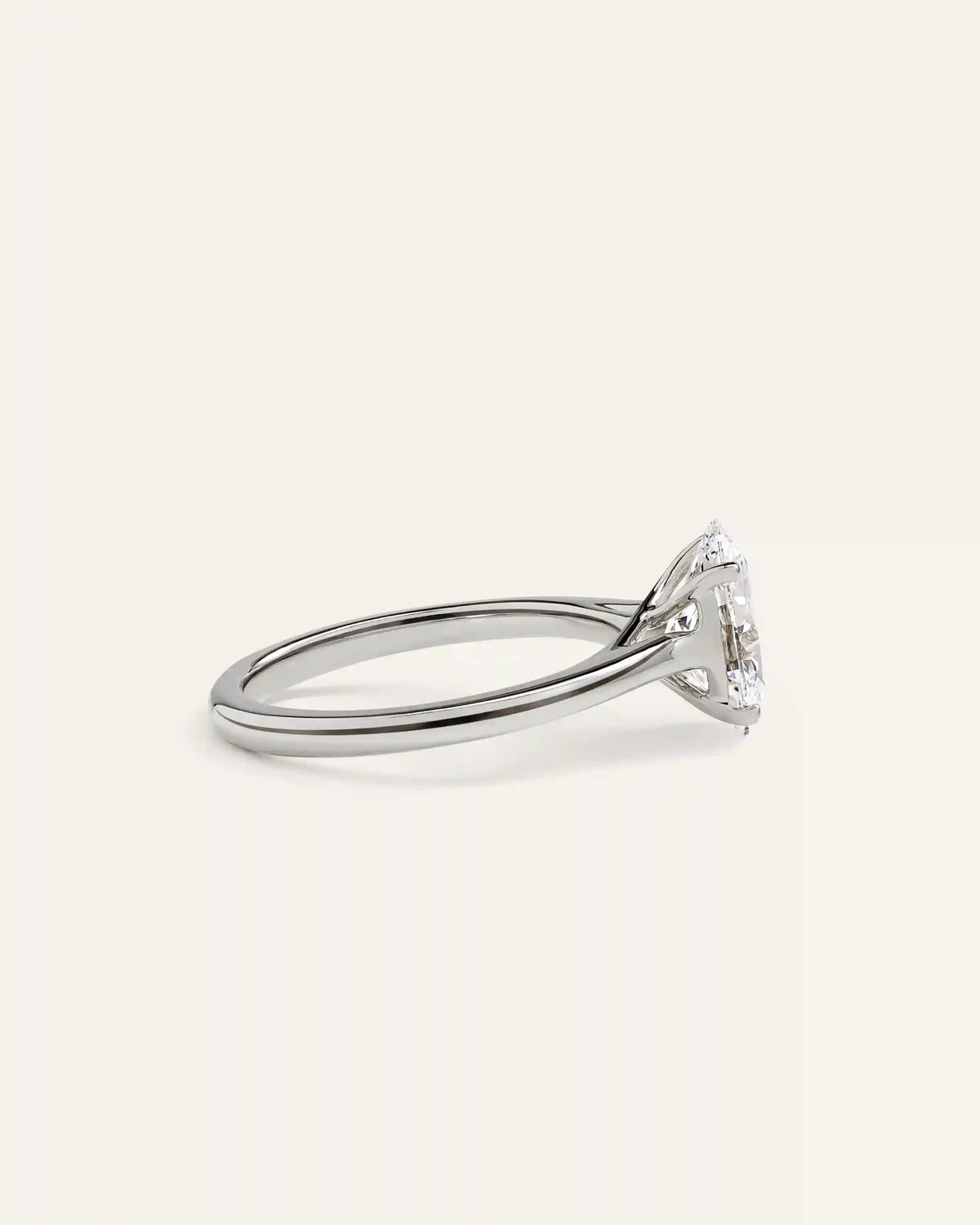 Lab Grown Diamond Oval Trellis Cathedral Engagement Ring - 2ct