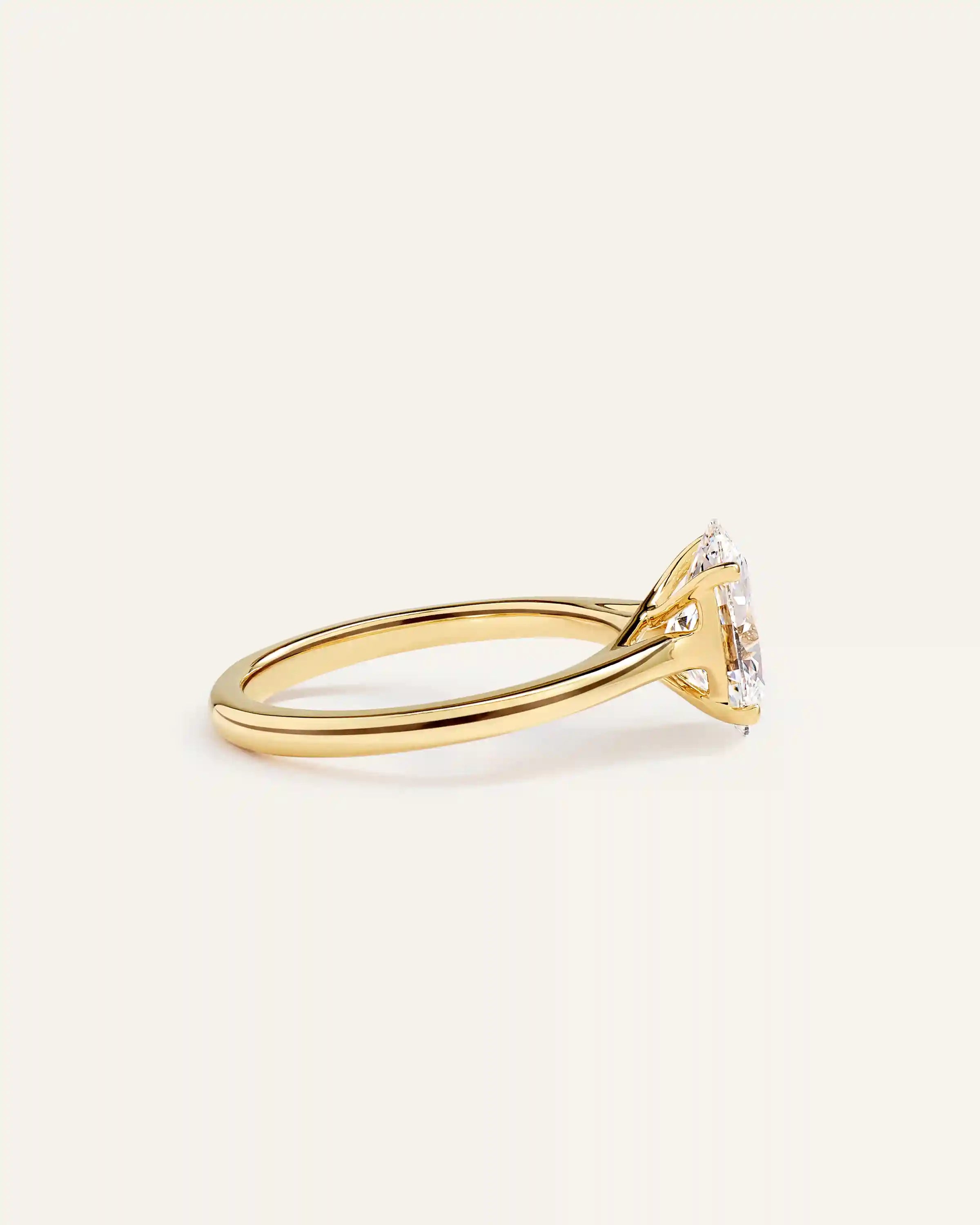 Lab Grown Diamond Oval Trellis Cathedral Engagement Ring - 2ct