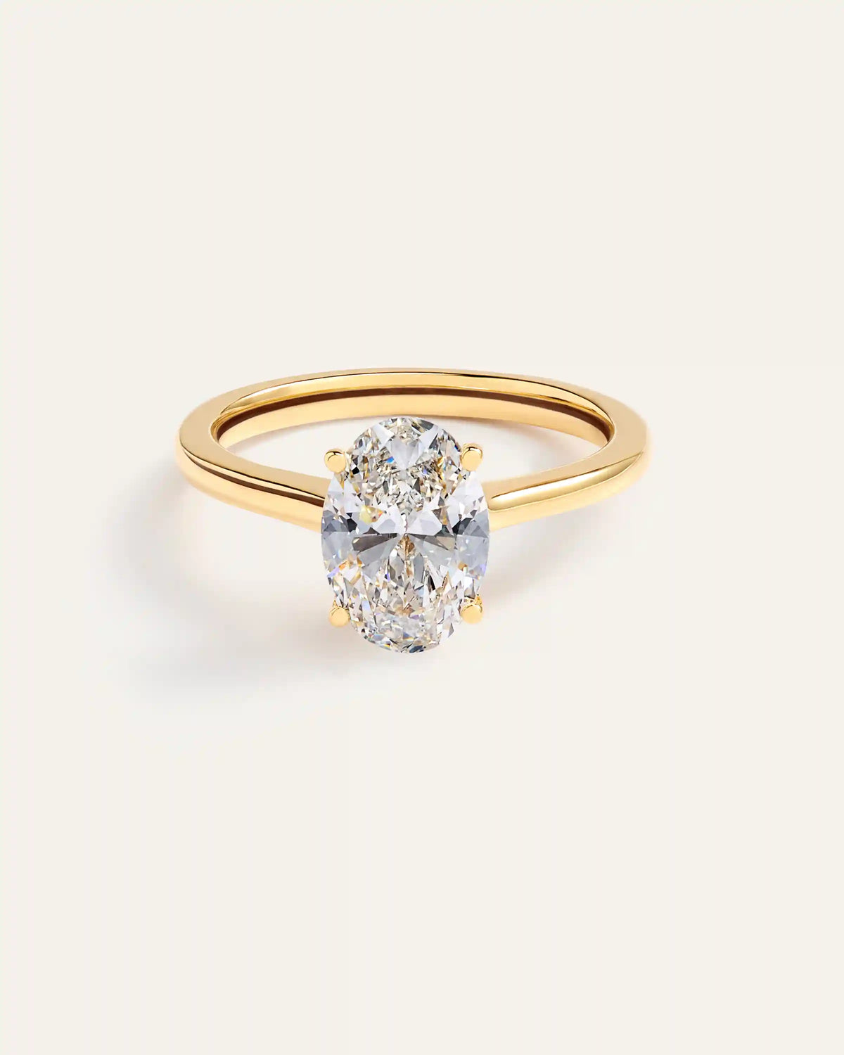 Lab Grown Diamond Oval Trellis Cathedral Engagement Ring - 2ct