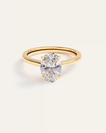 Lab Grown Diamond Oval Trellis Cathedral Engagement Ring - 2ct