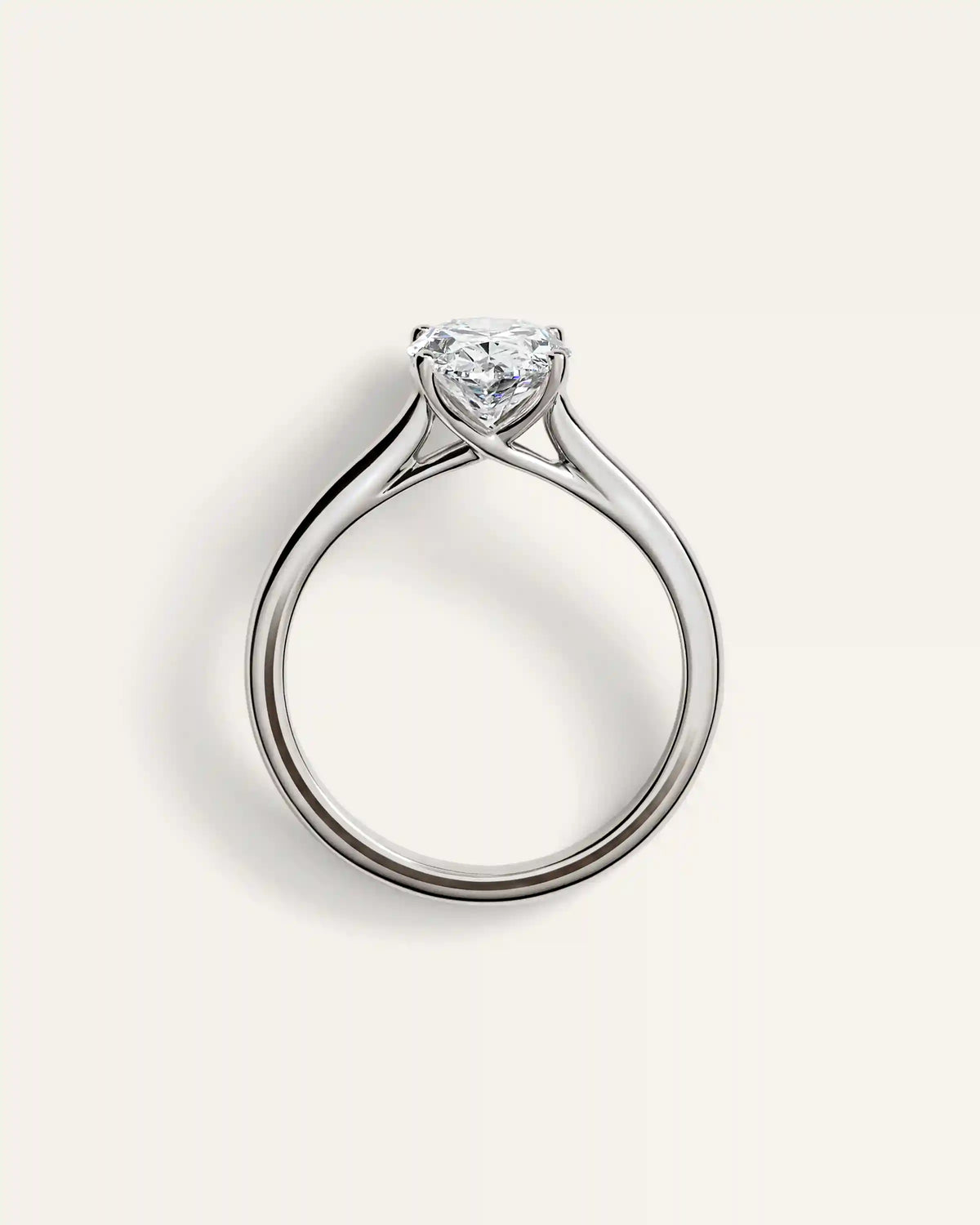 Lab Grown Diamond Oval Trellis Cathedral Engagement Ring - 2ct