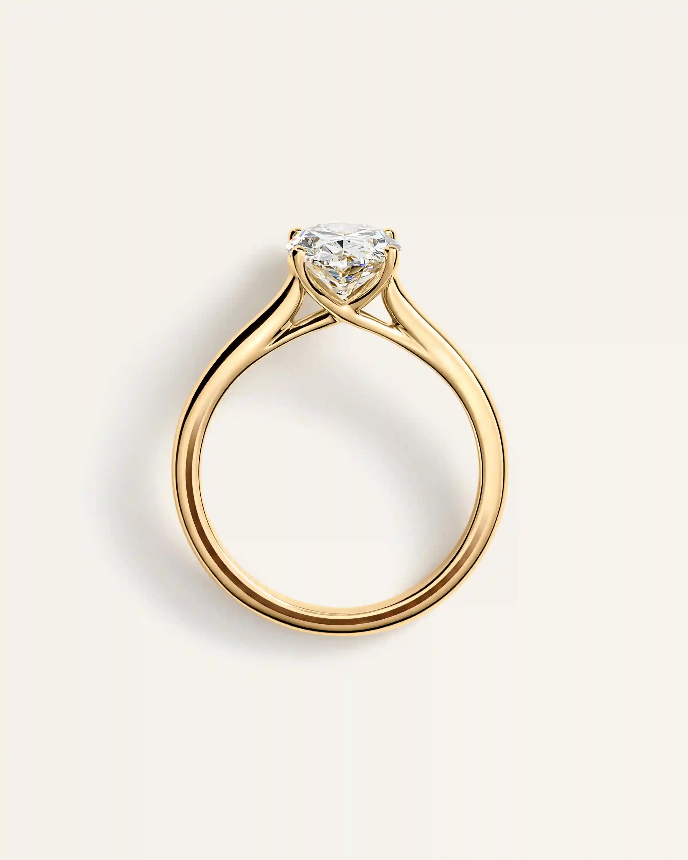 Lab Grown Diamond Oval Trellis Cathedral Engagement Ring - 2ct