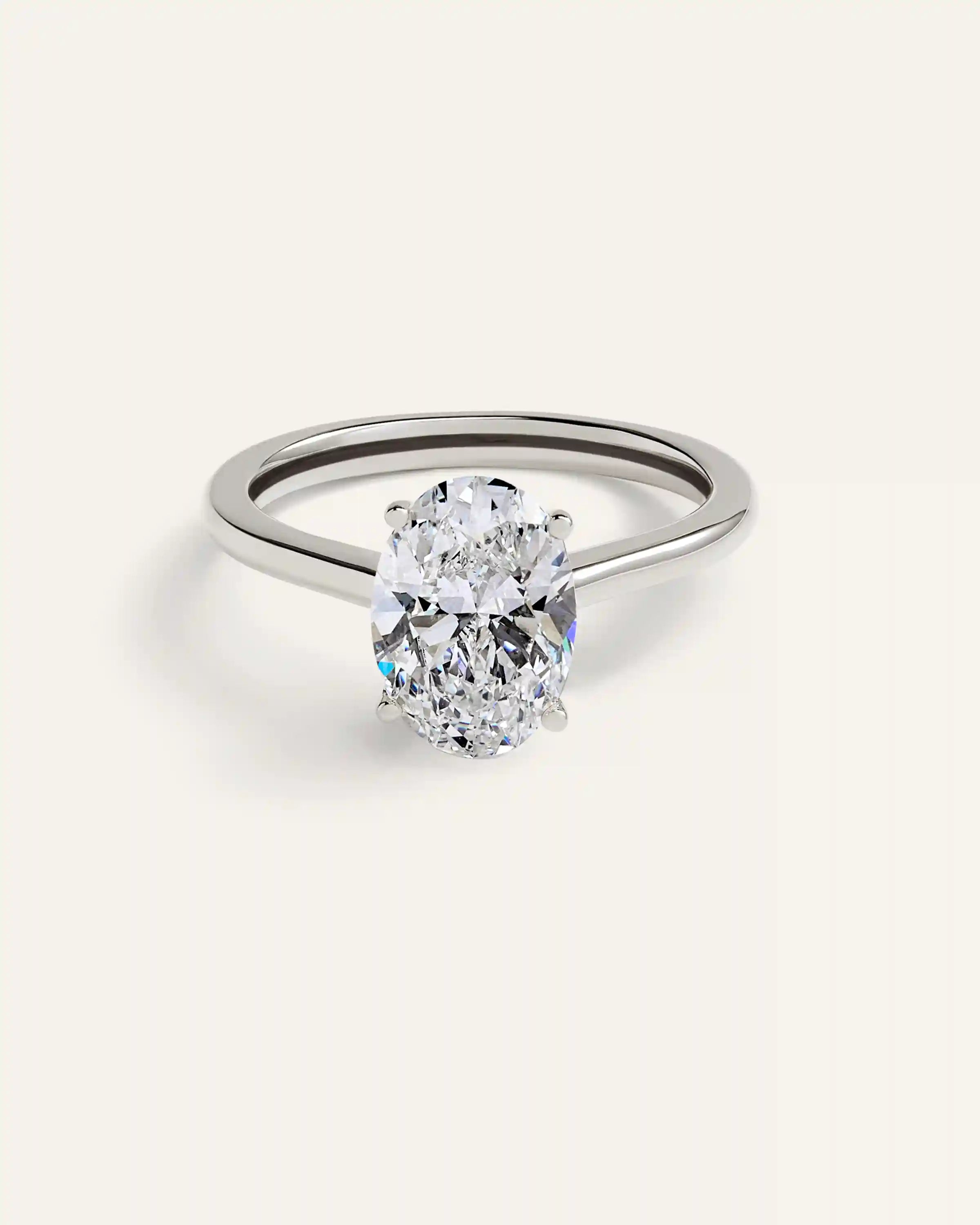 Lab Grown Diamond Oval Trellis Cathedral Engagement Ring - 2.5ct