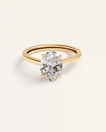 Lab Grown Diamond Oval Trellis Cathedral Engagement Ring - 2.5ct