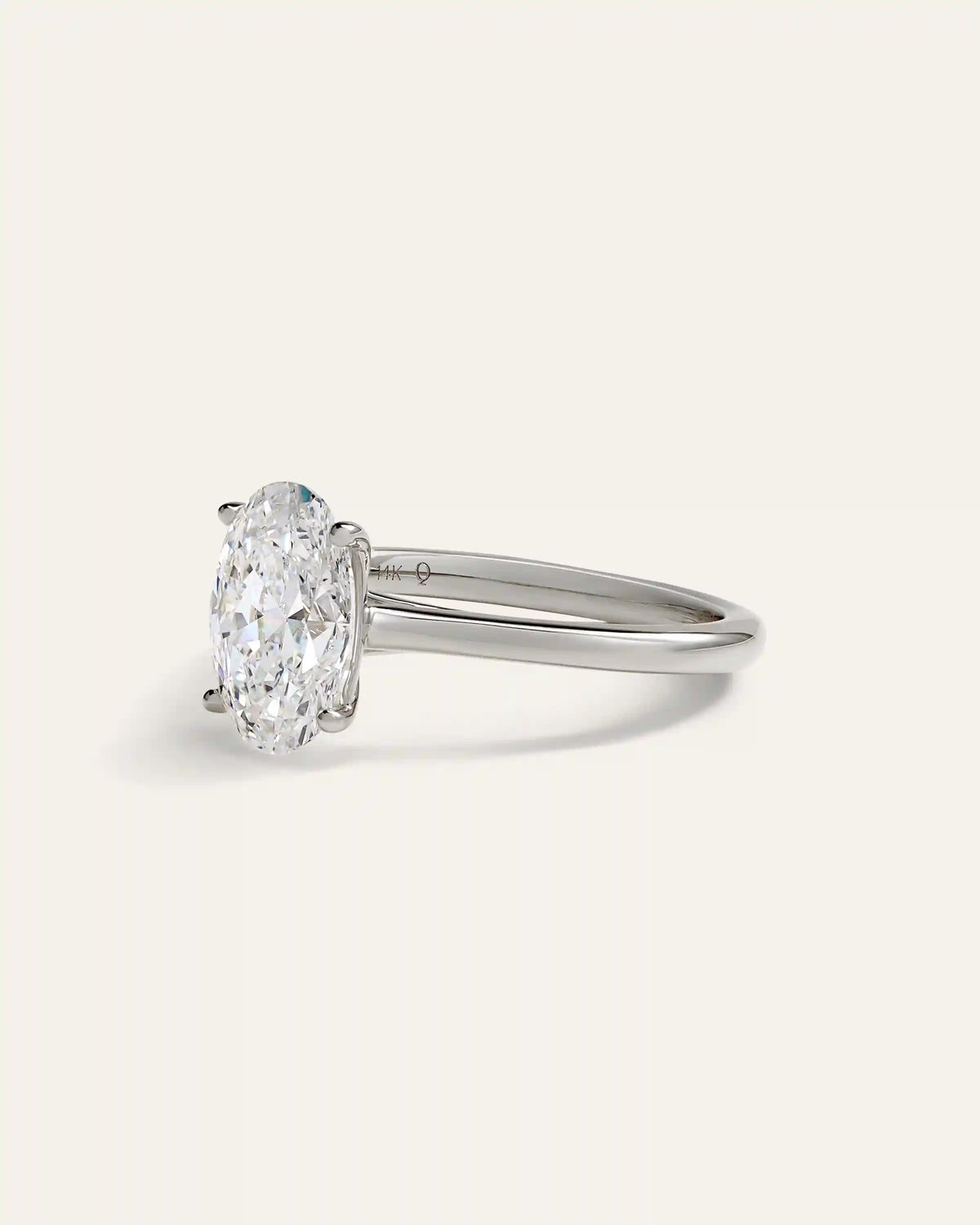 Lab Grown Diamond Oval Trellis Cathedral Engagement Ring - 2.5ct