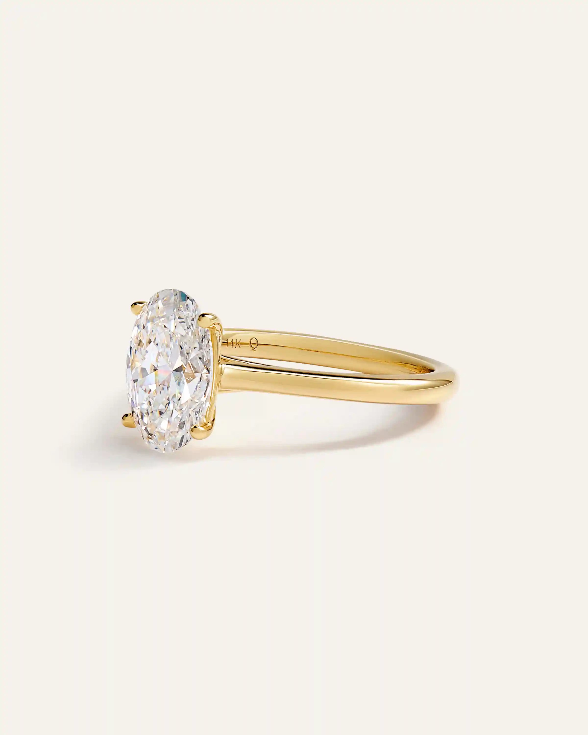 Lab Grown Diamond Oval Trellis Cathedral Engagement Ring - 2.5ct