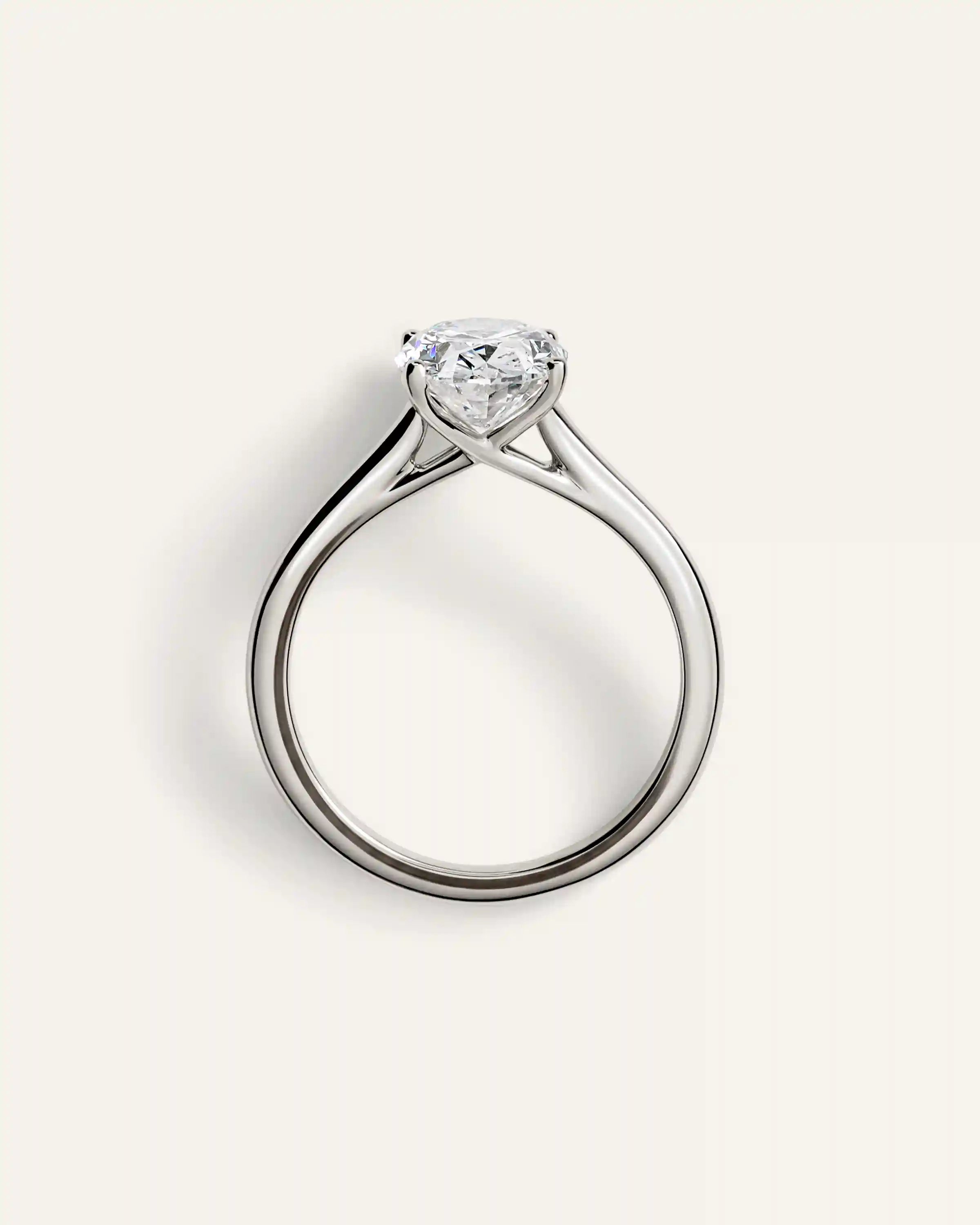 Lab Grown Diamond Oval Trellis Cathedral Engagement Ring - 2.5ct