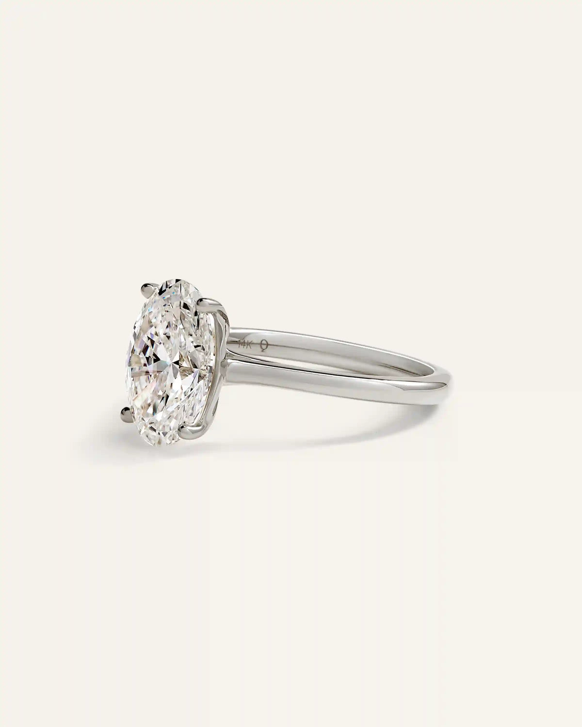Lab Grown Diamond Oval Trellis Cathedral Engagement Ring - 3ct