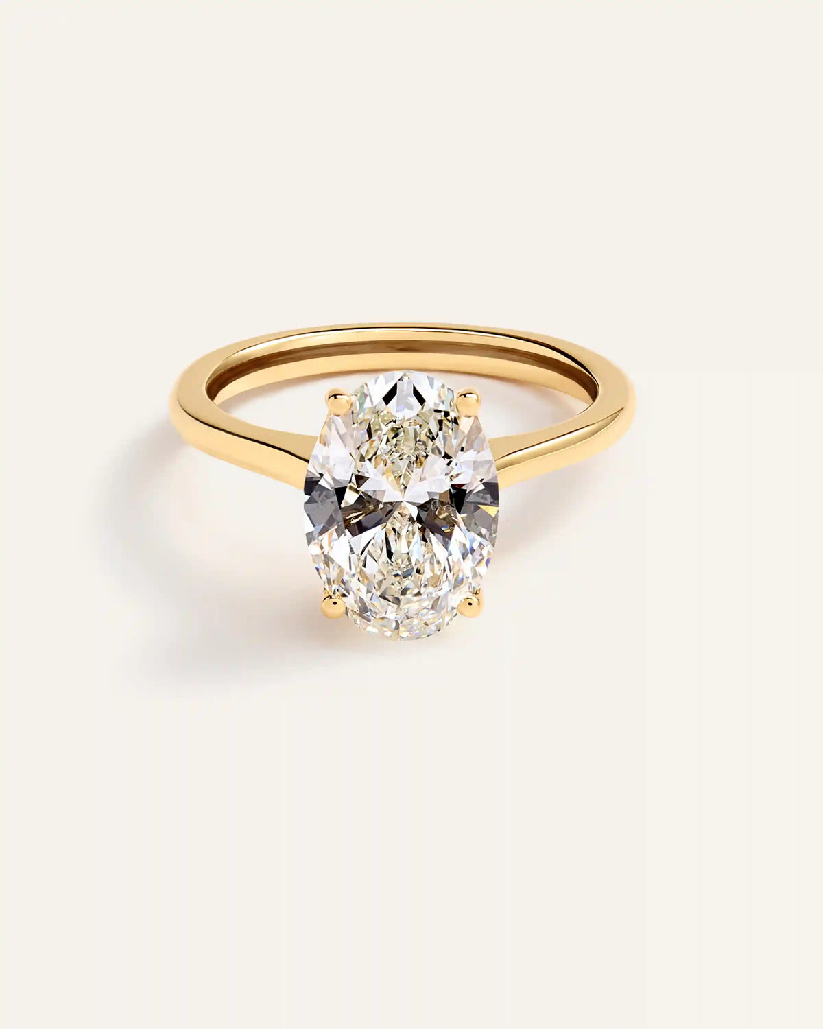 Lab Grown Diamond Oval Trellis Cathedral Engagement Ring - 3ct