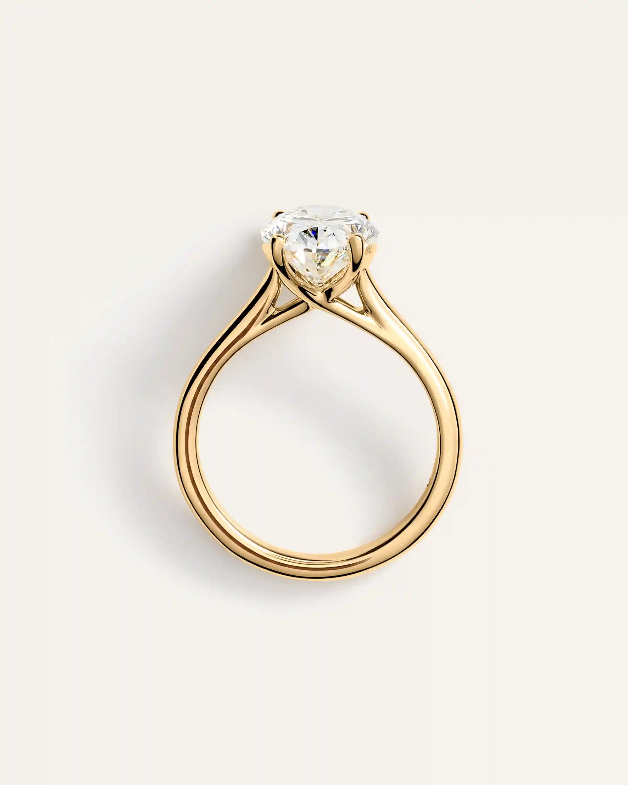 Lab Grown Diamond Oval Trellis Cathedral Engagement Ring - 3ct
