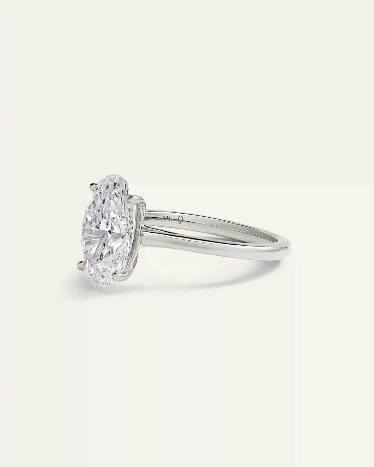 Lab Grown Diamond Oval Trellis Cathedral Engagement Ring - 4ct