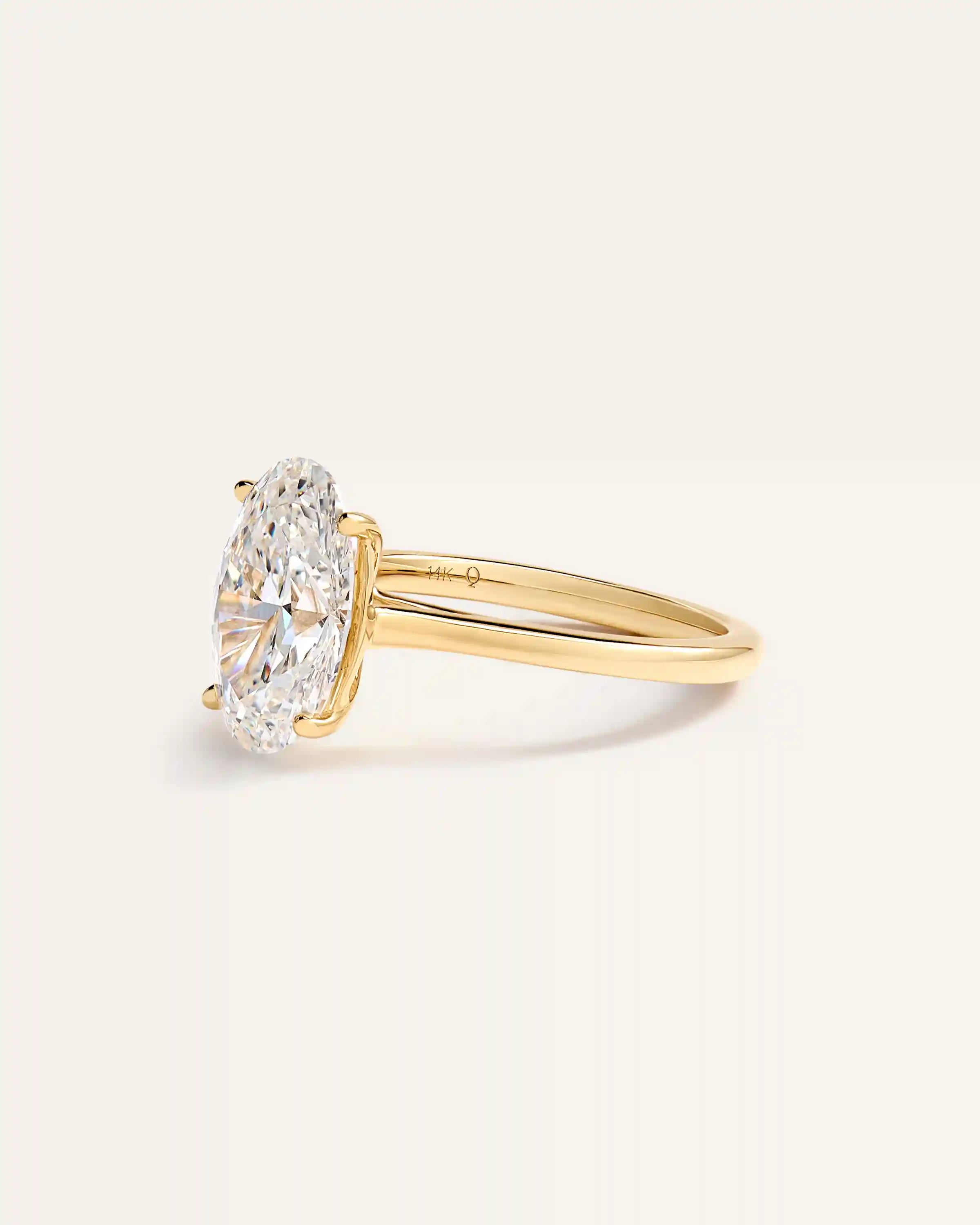 Lab Grown Diamond Oval Trellis Cathedral Engagement Ring - 4ct