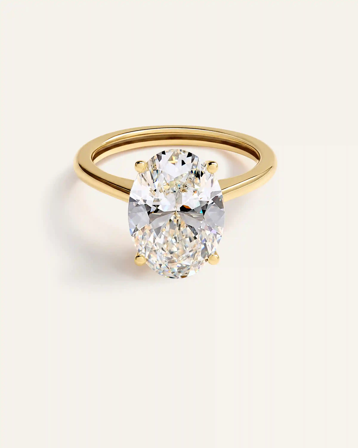 Lab Grown Diamond Oval Trellis Cathedral Engagement Ring - 4ct