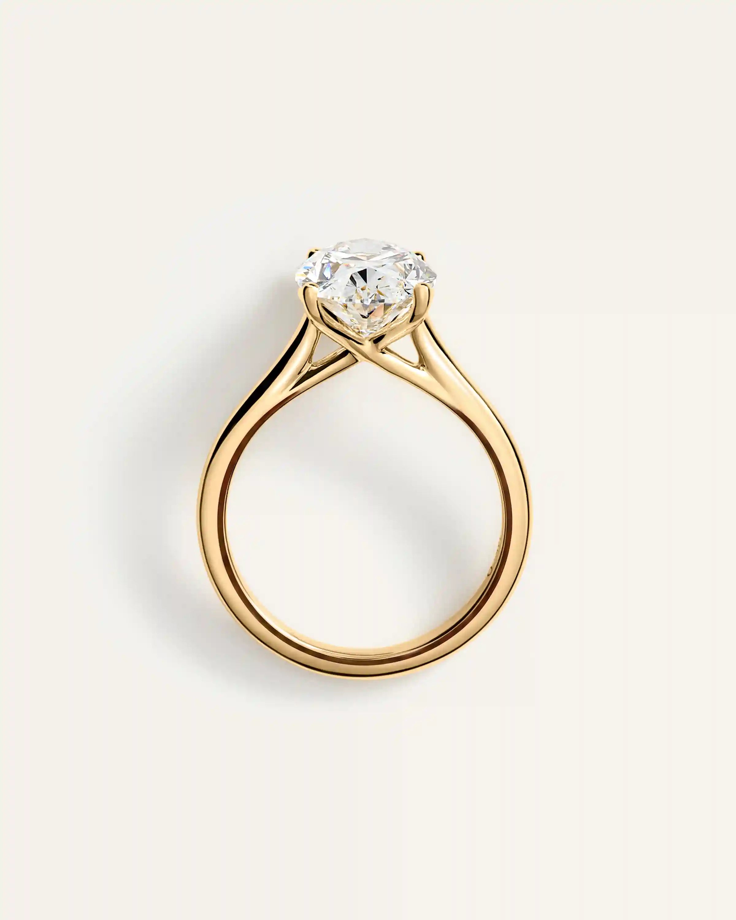 Lab Grown Diamond Oval Trellis Cathedral Engagement Ring - 4ct