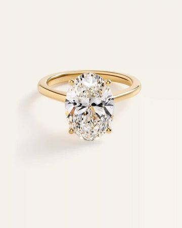 Lab Grown Diamond Oval Trellis Cathedral Engagement Ring - 5ct