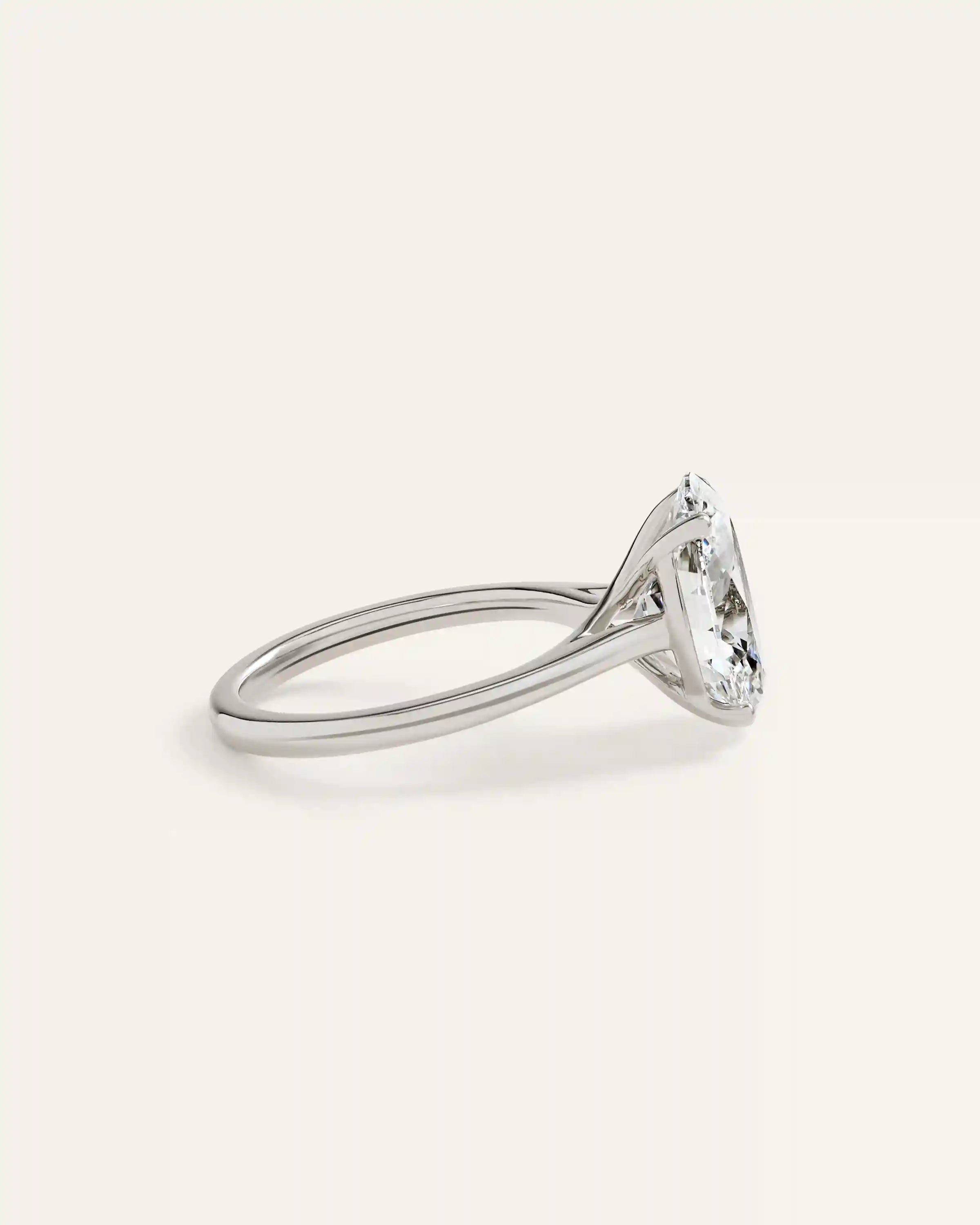 Lab Grown Diamond Oval Trellis Cathedral Engagement Ring - 5ct