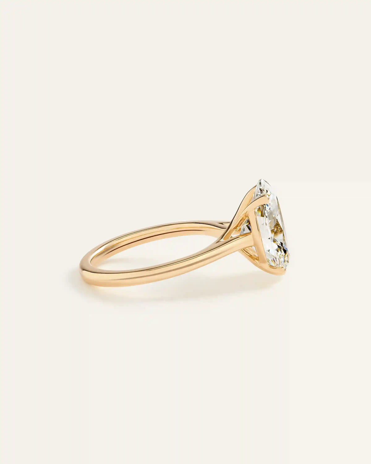 Lab Grown Diamond Oval Trellis Cathedral Engagement Ring - 5ct