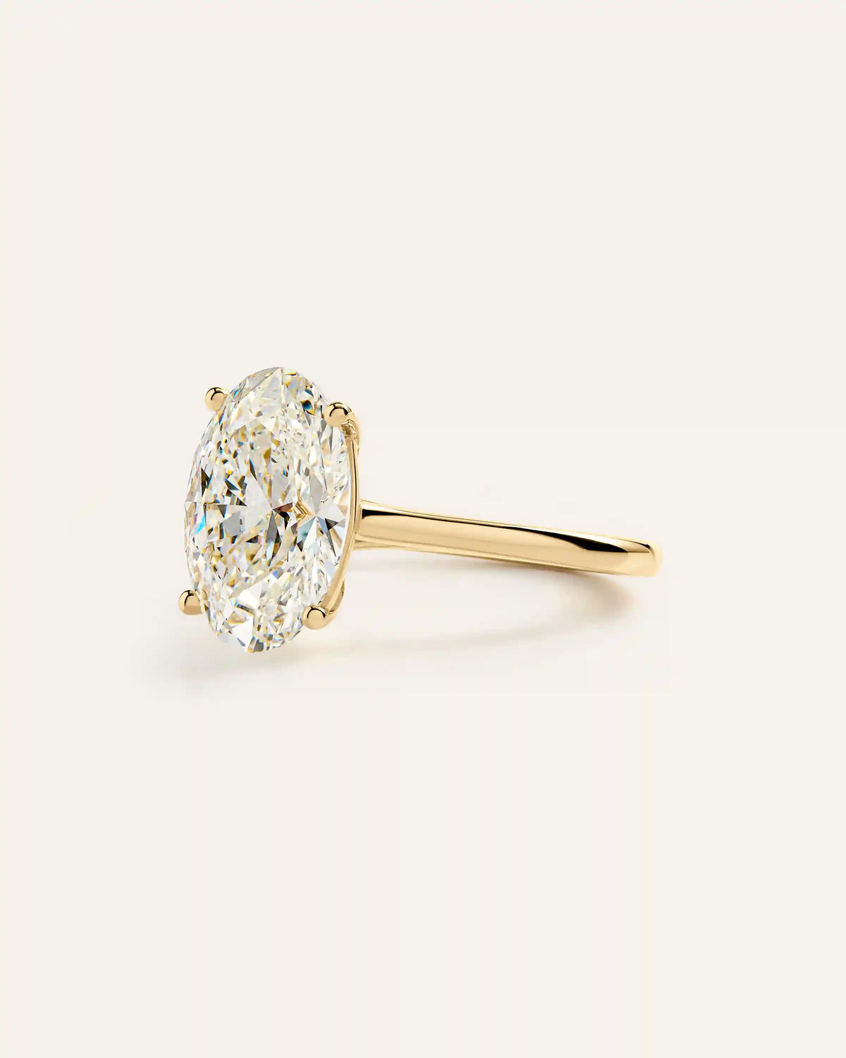Lab Grown Diamond Oval Trellis Cathedral Engagement Ring - 5ct