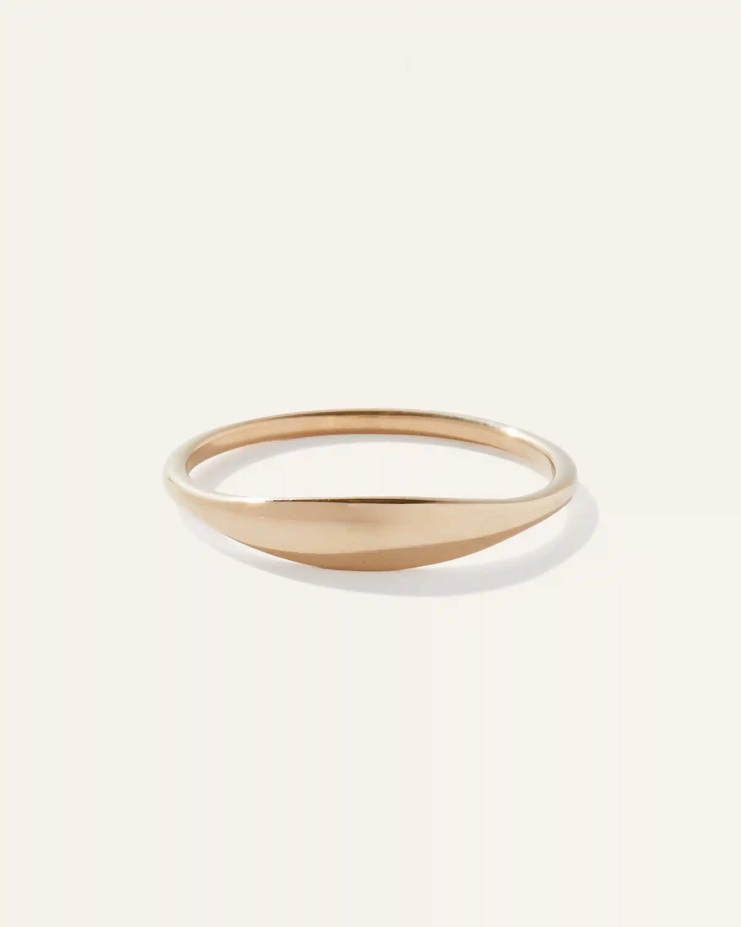14k Gold Slim Signet Ring