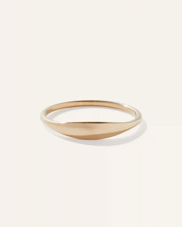 14k Gold Slim Signet Ring