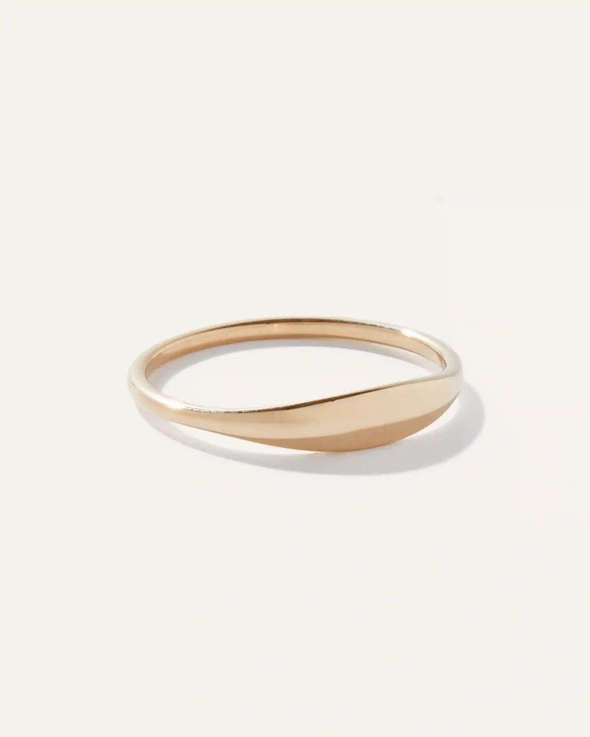 14k Gold Slim Signet Ring