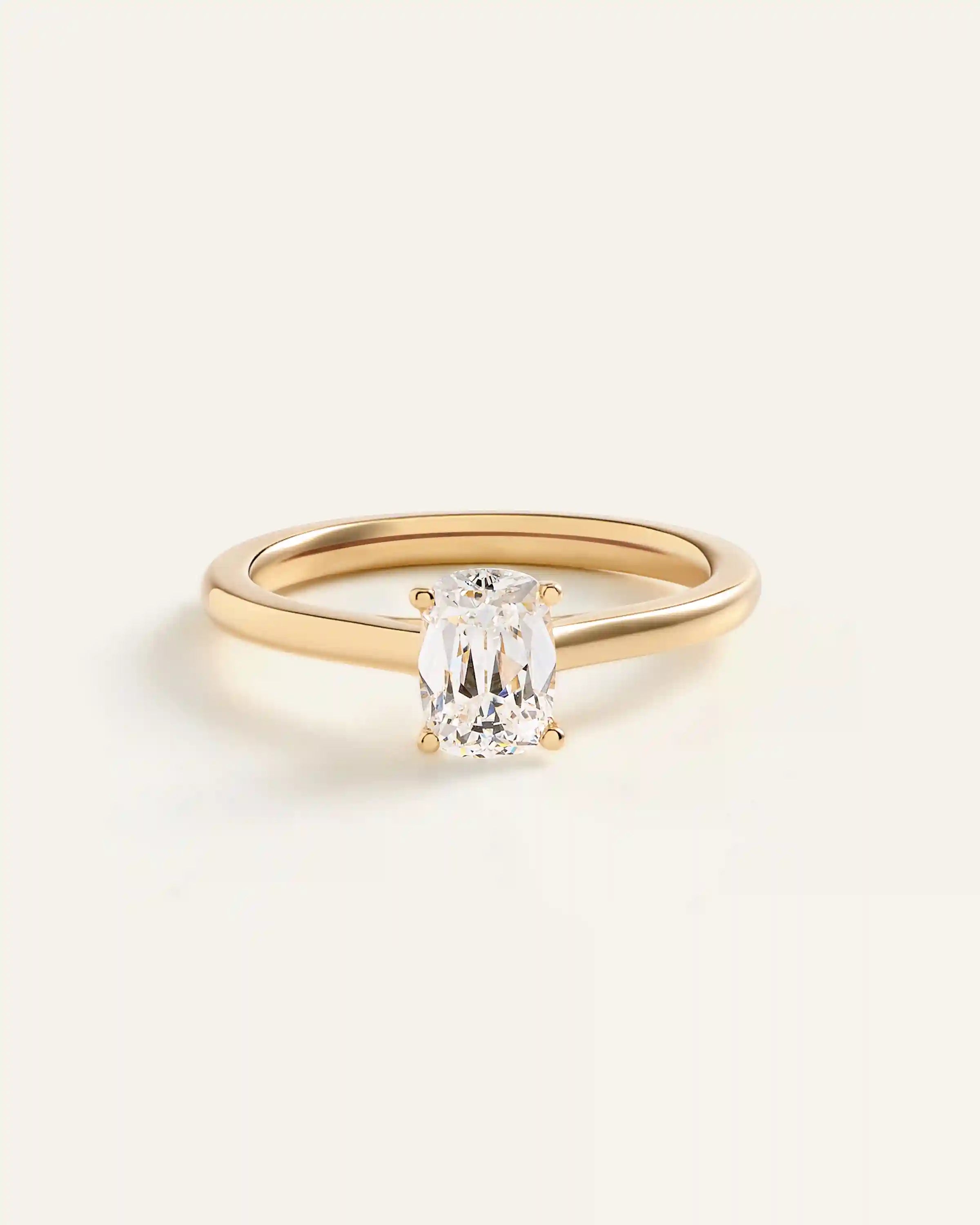 Lab Grown Diamond Antique Cushion Trellis Cathedral Engagement Ring - 1ct