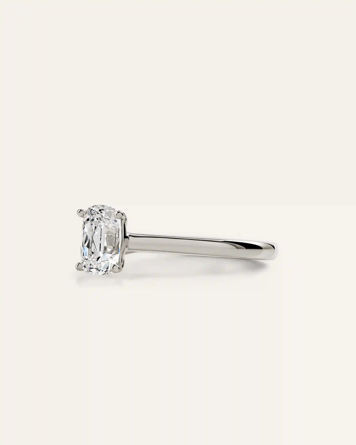 Lab Grown Diamond Antique Cushion Trellis Cathedral Engagement Ring - 1ct