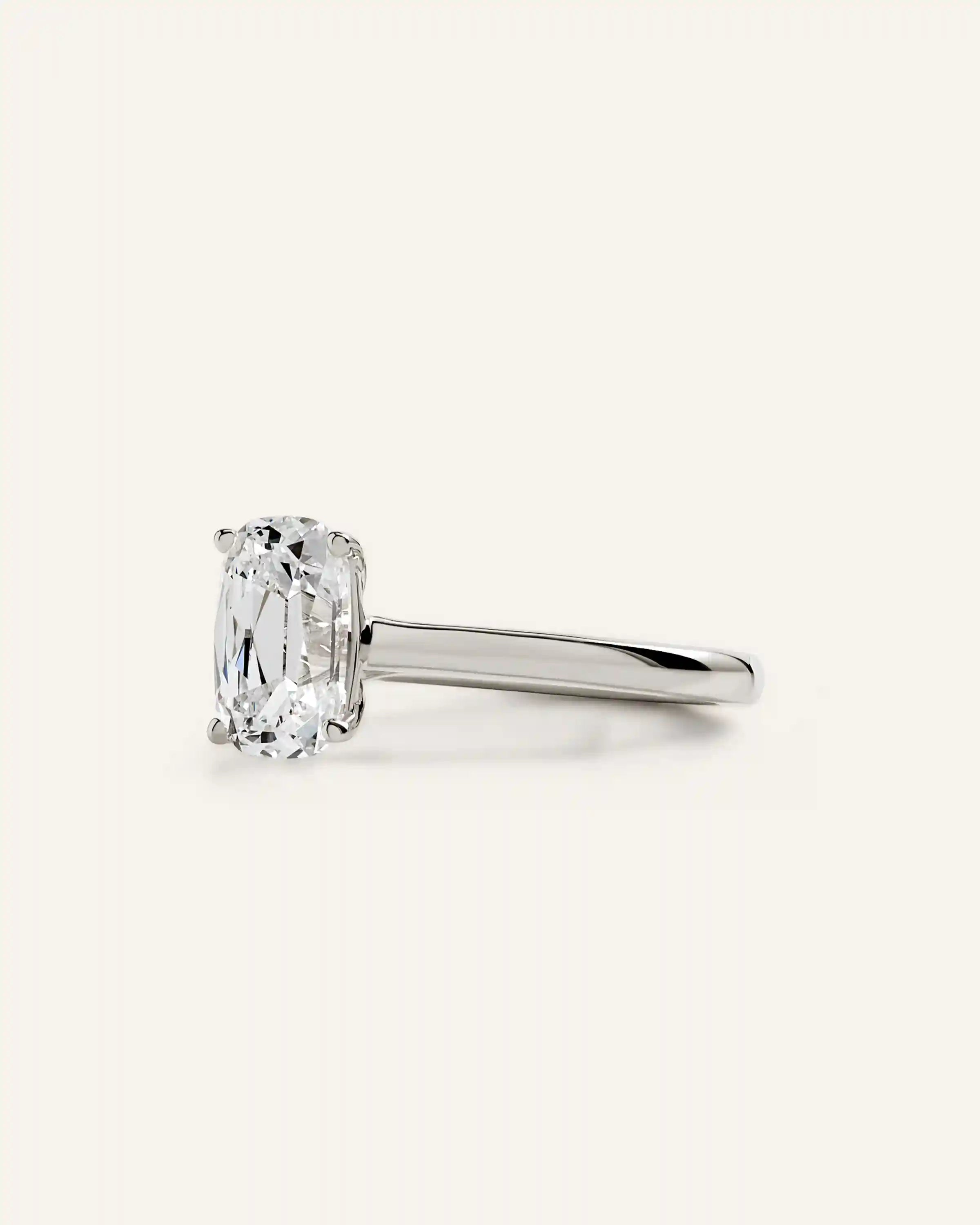 Lab Grown Diamond Antique Cushion Trellis Cathedral Engagement Ring - 1.5ct