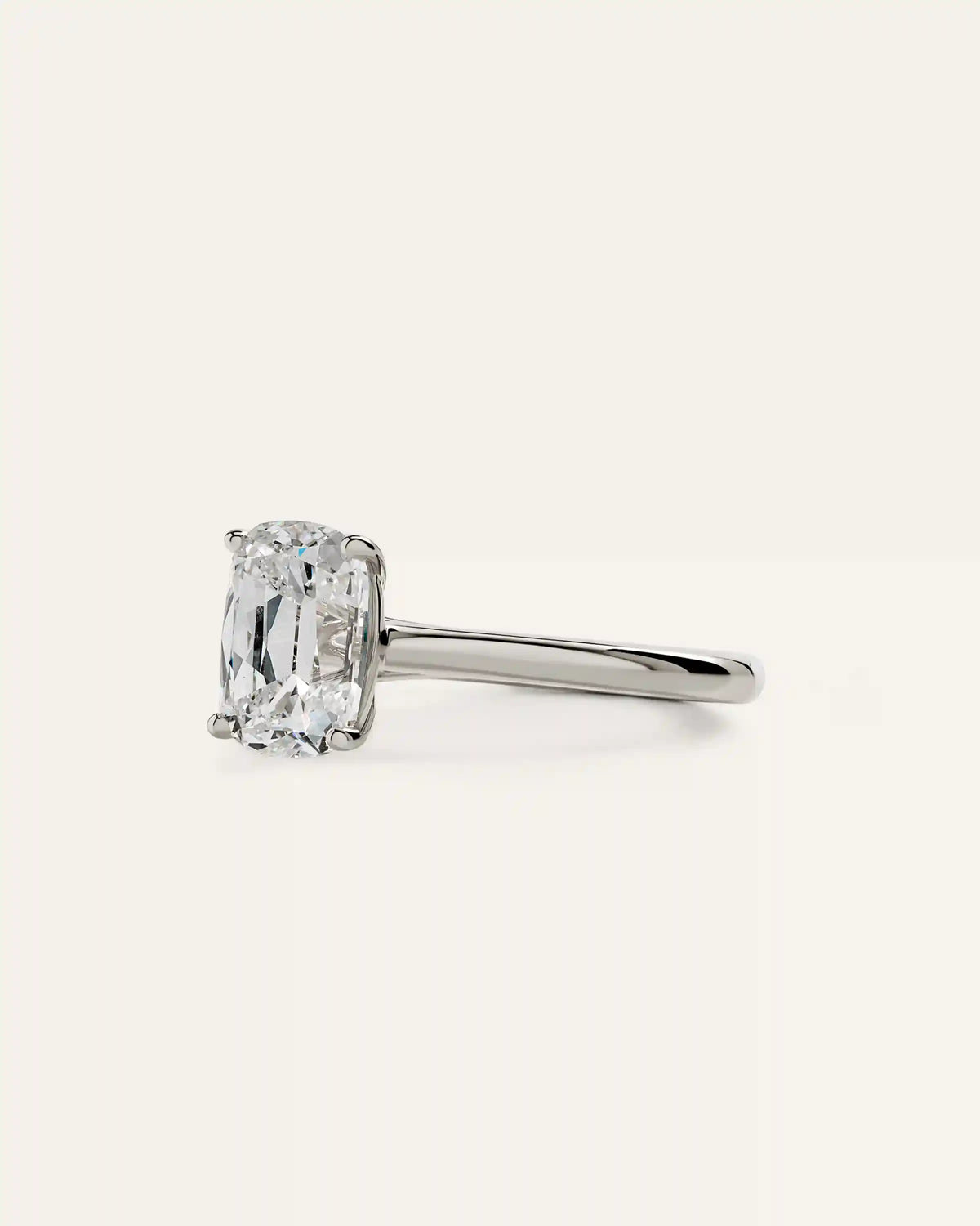 Lab Grown Diamond Antique Cushion Trellis Cathedral Engagement Ring - 2ct