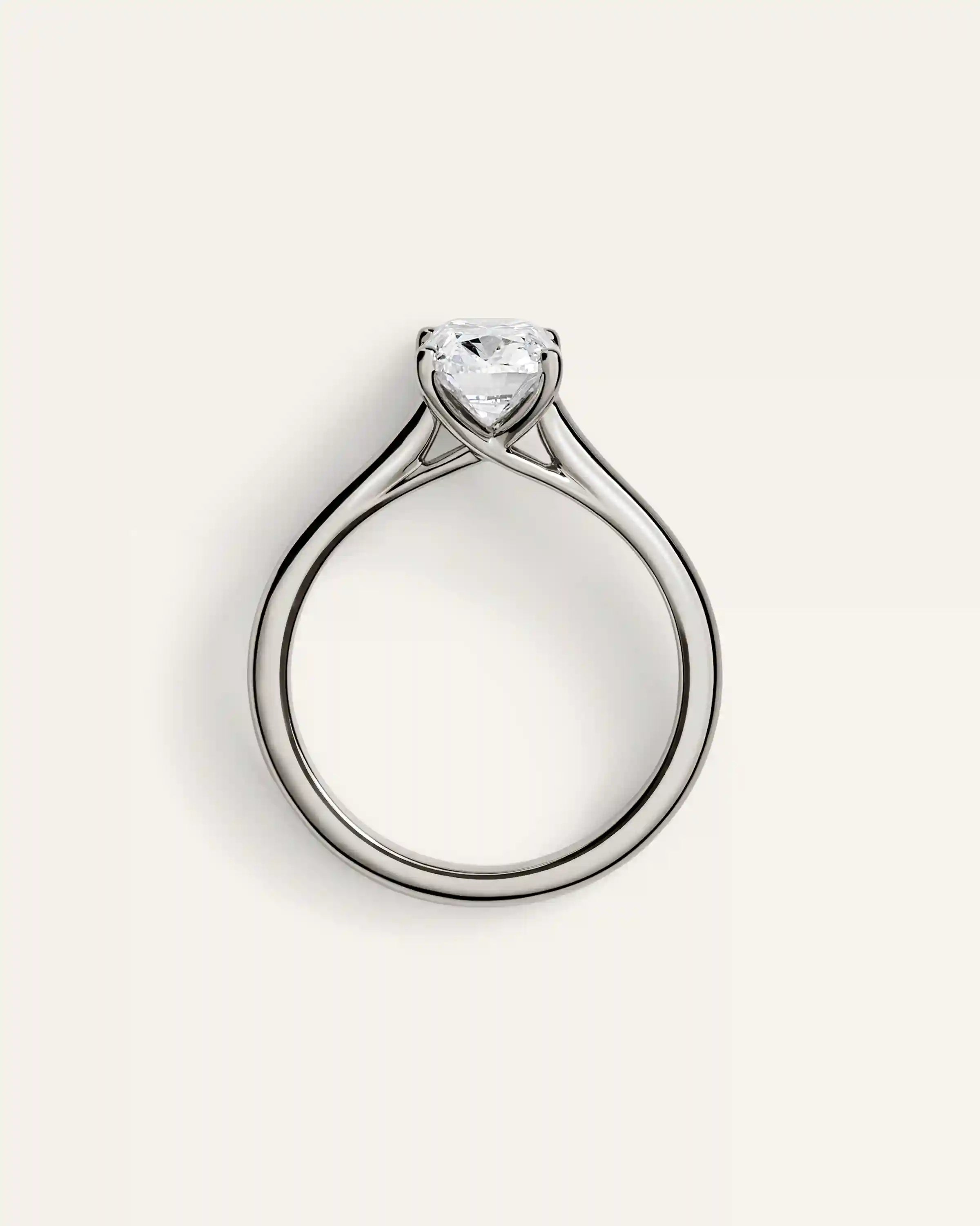 Lab Grown Diamond Antique Cushion Trellis Cathedral Engagement Ring - 2ct