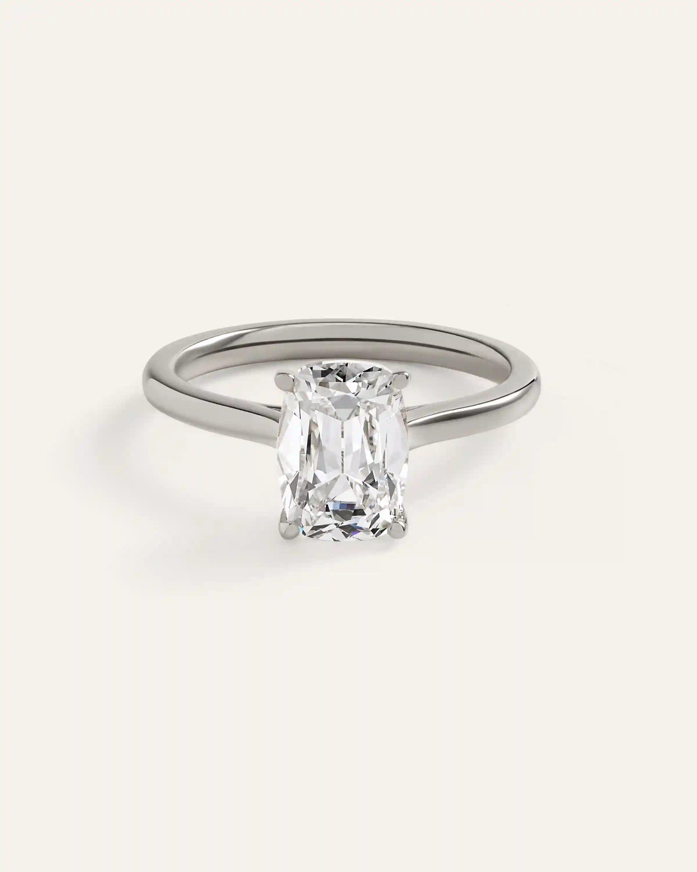 Lab Grown Diamond Antique Cushion Trellis Cathedral Engagement Ring - 2.5ct