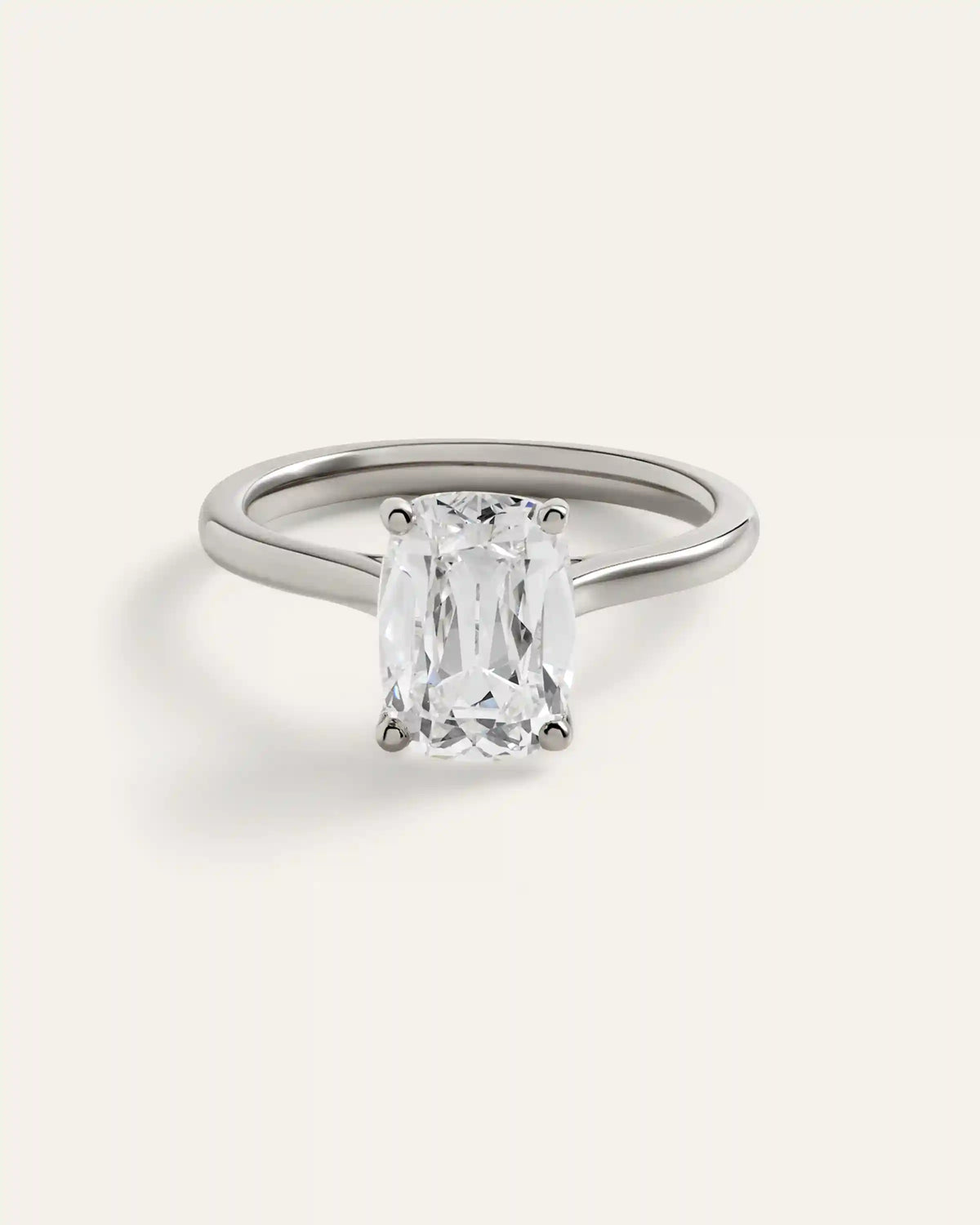 Lab Grown Diamond Antique Cushion Trellis Cathedral Engagement Ring - 3ct