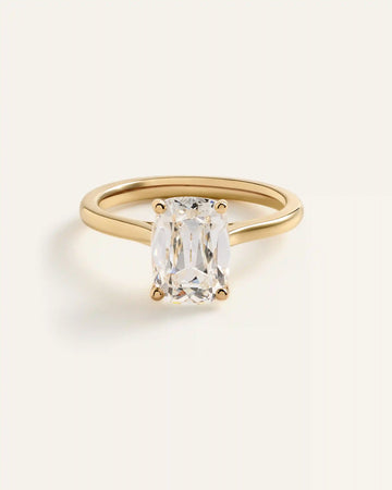 Lab Grown Diamond Antique Cushion Trellis Cathedral Engagement Ring - 3ct