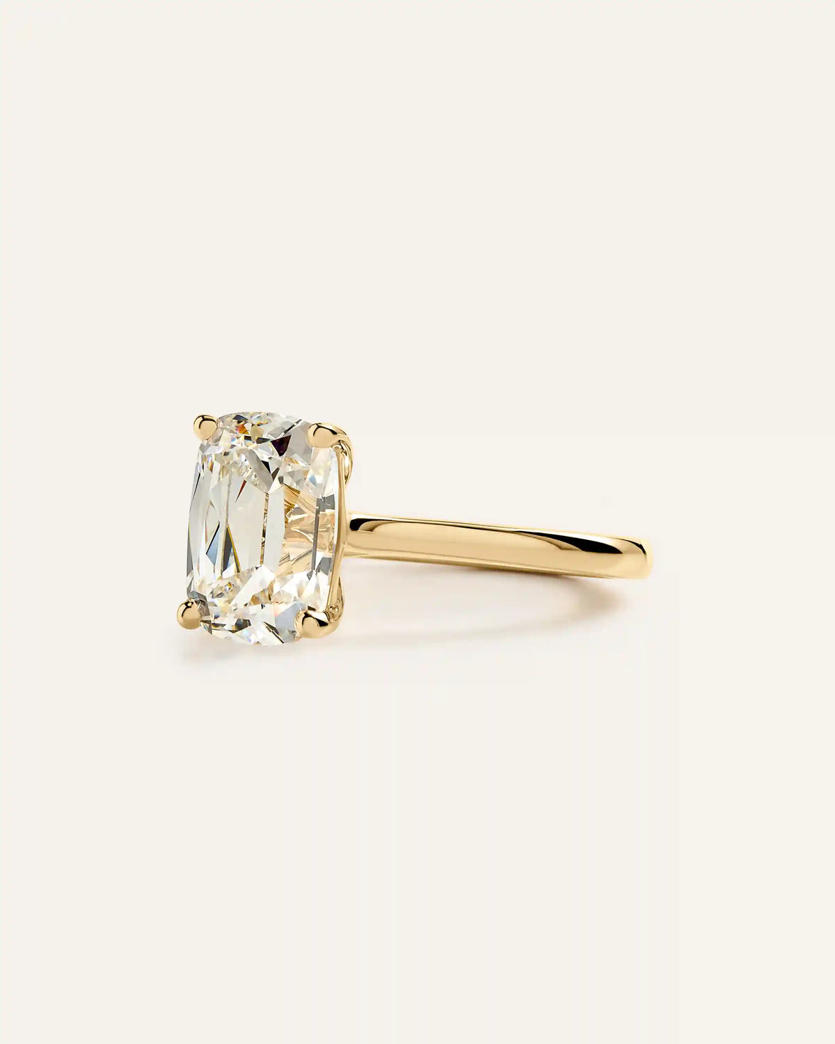 Lab Grown Diamond Antique Cushion Trellis Cathedral Engagement Ring - 3ct