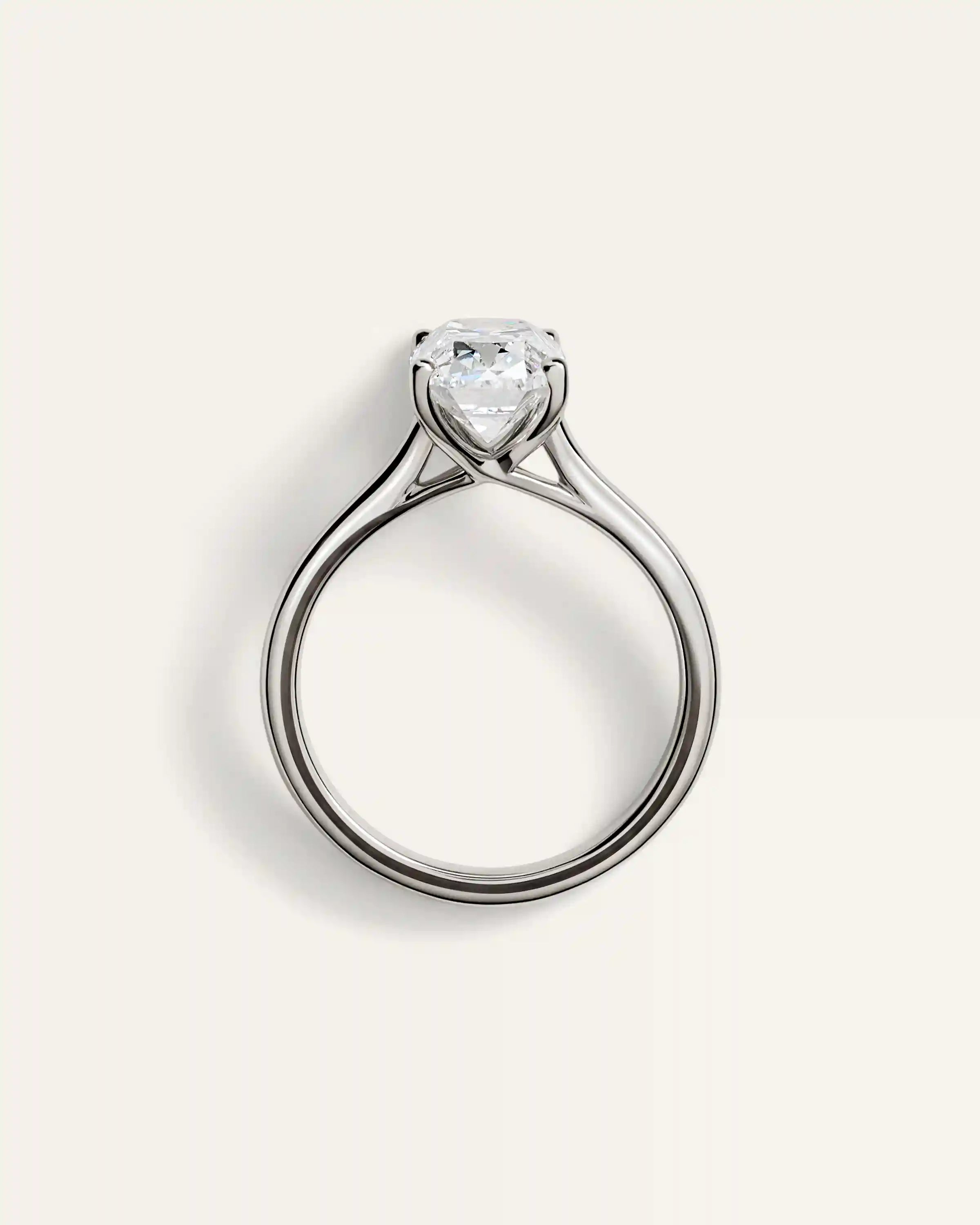 Lab Grown Diamond Antique Cushion Trellis Cathedral Engagement Ring - 3ct