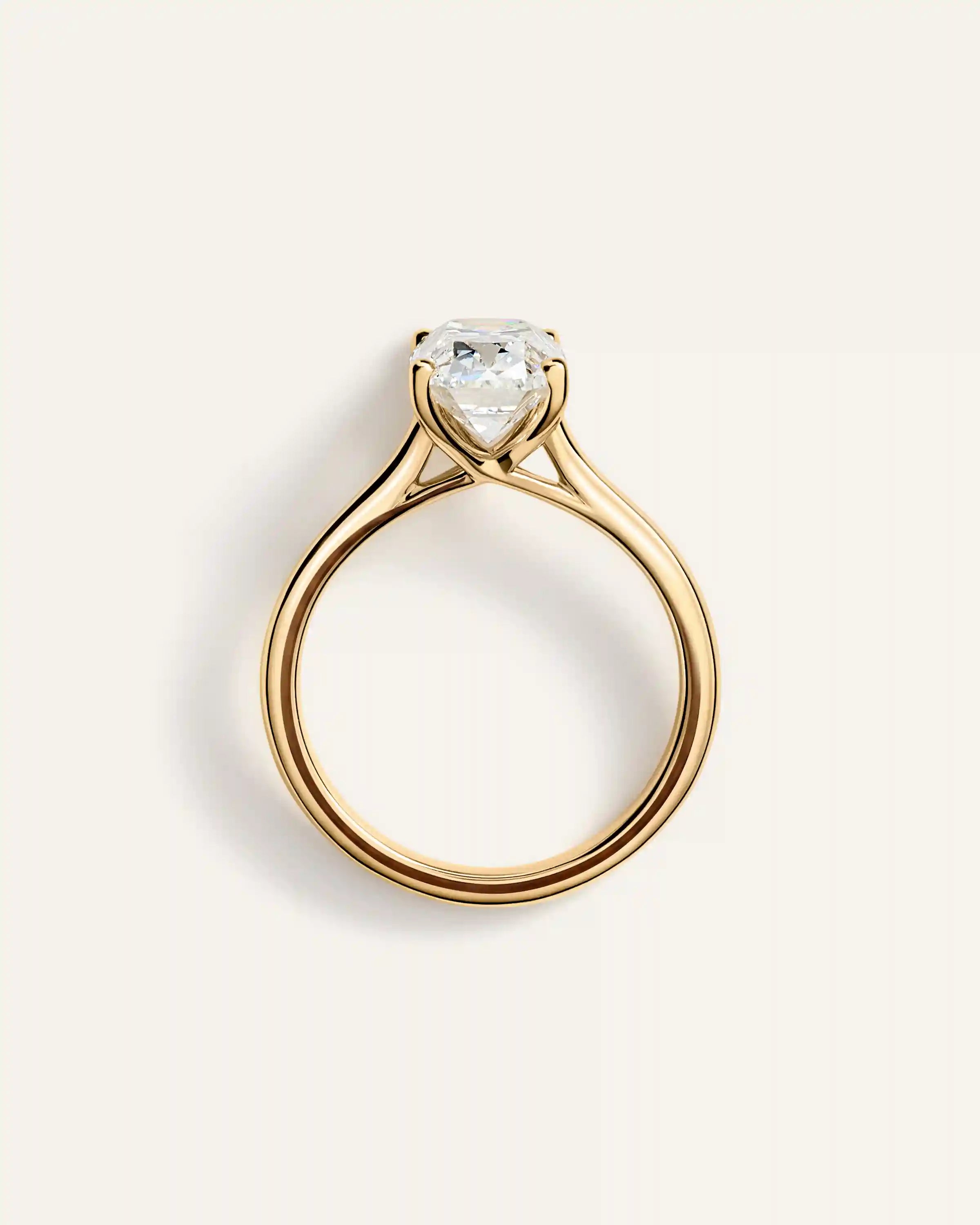 Lab Grown Diamond Antique Cushion Trellis Cathedral Engagement Ring - 3ct