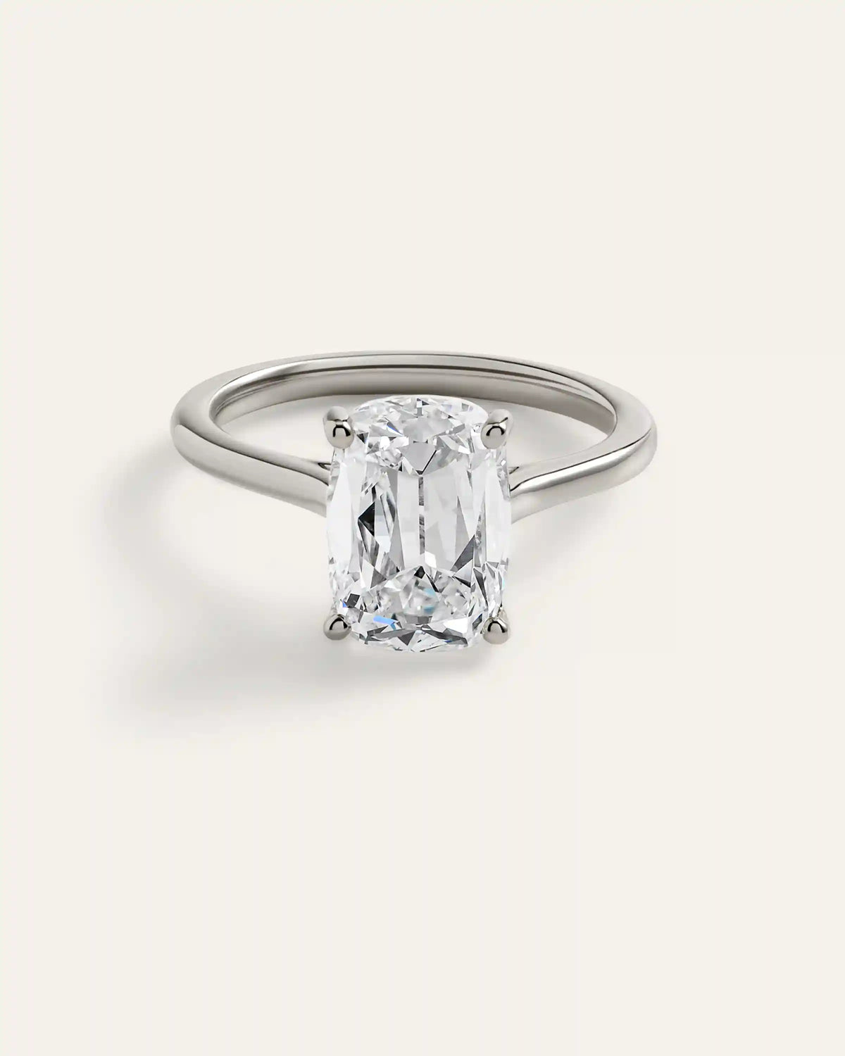 Lab Grown Diamond Antique Cushion Trellis Cathedral Engagement Ring - 4ct