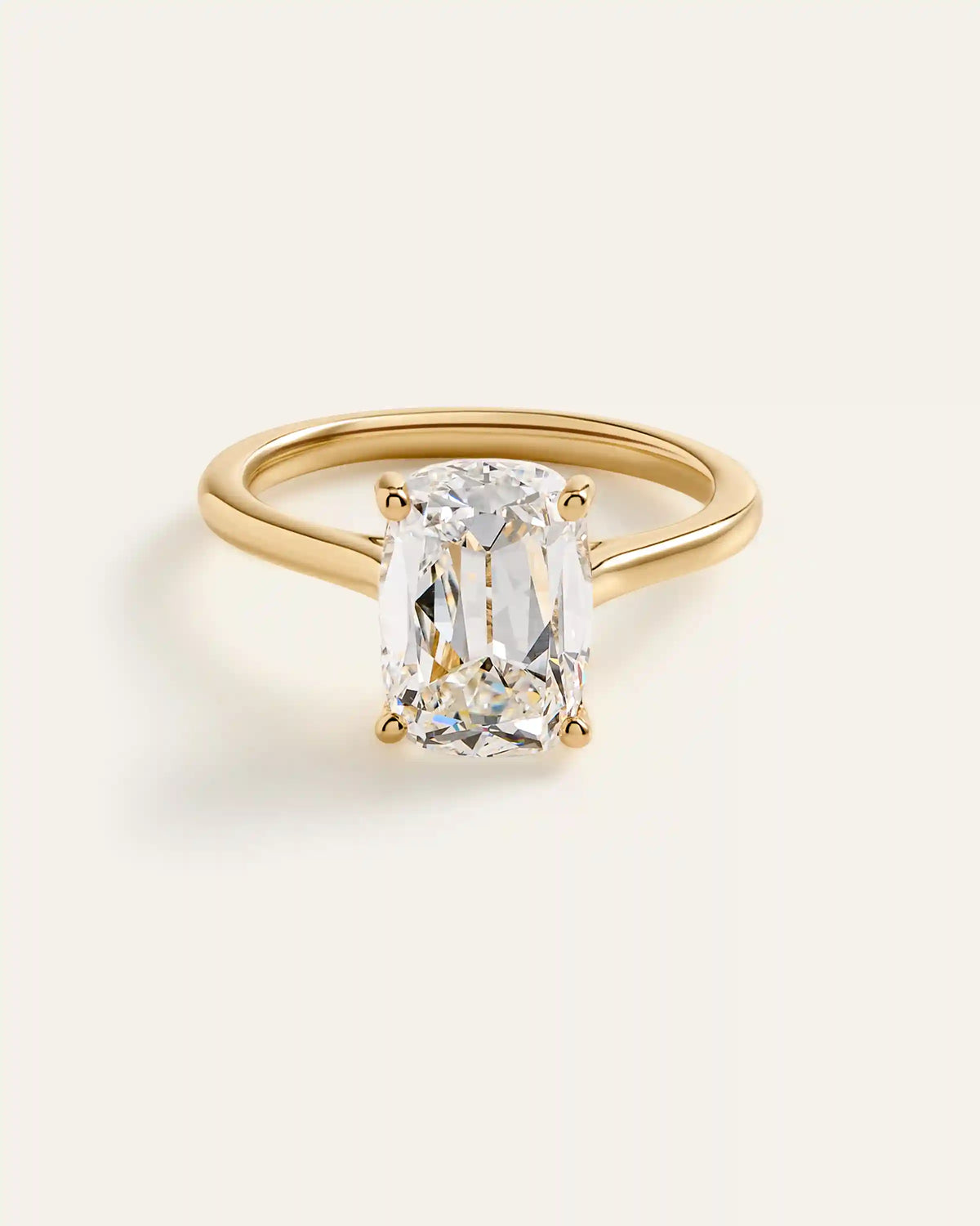 Lab Grown Diamond Antique Cushion Trellis Cathedral Engagement Ring - 4ct
