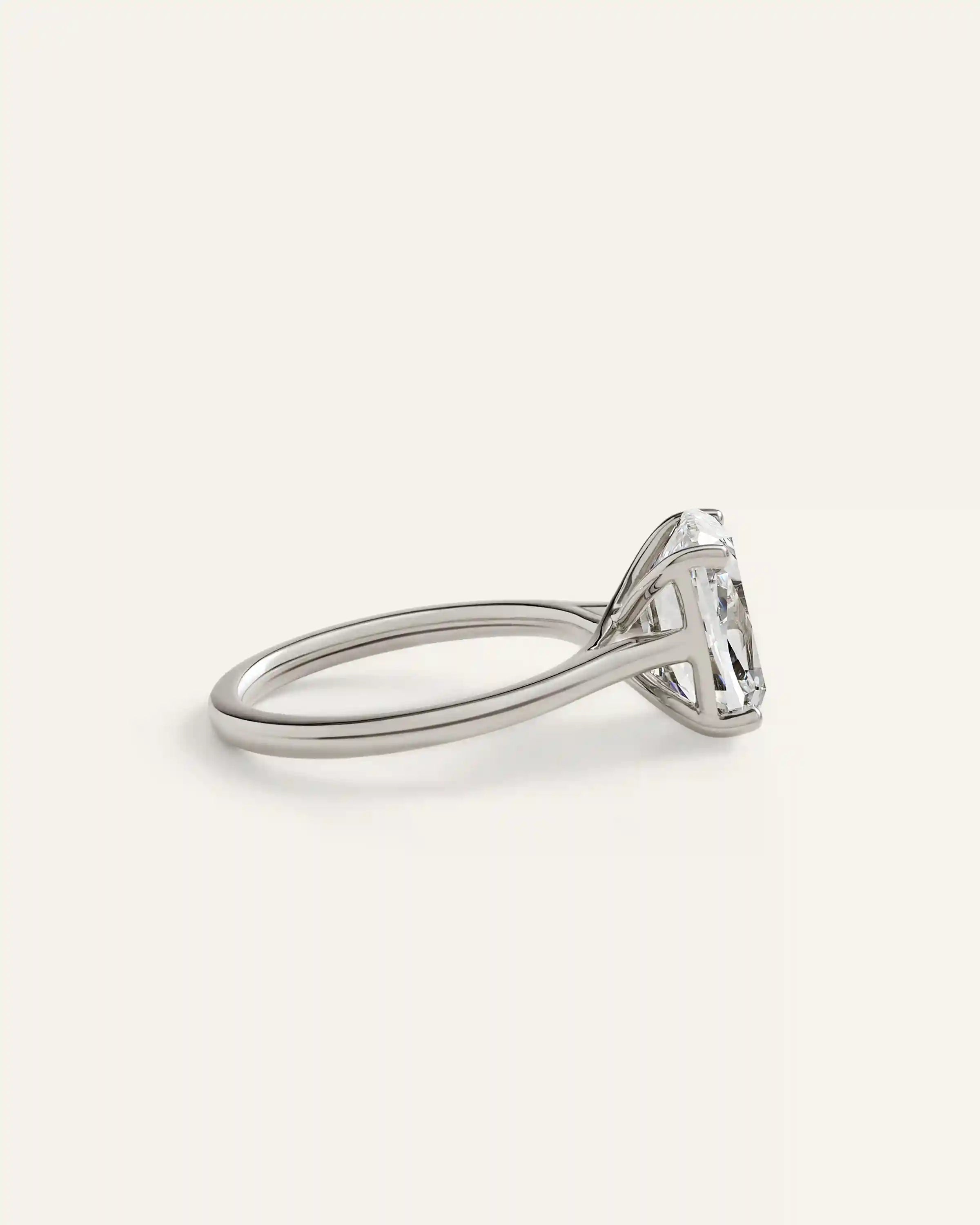 Lab Grown Diamond Antique Cushion Trellis Cathedral Engagement Ring - 4ct