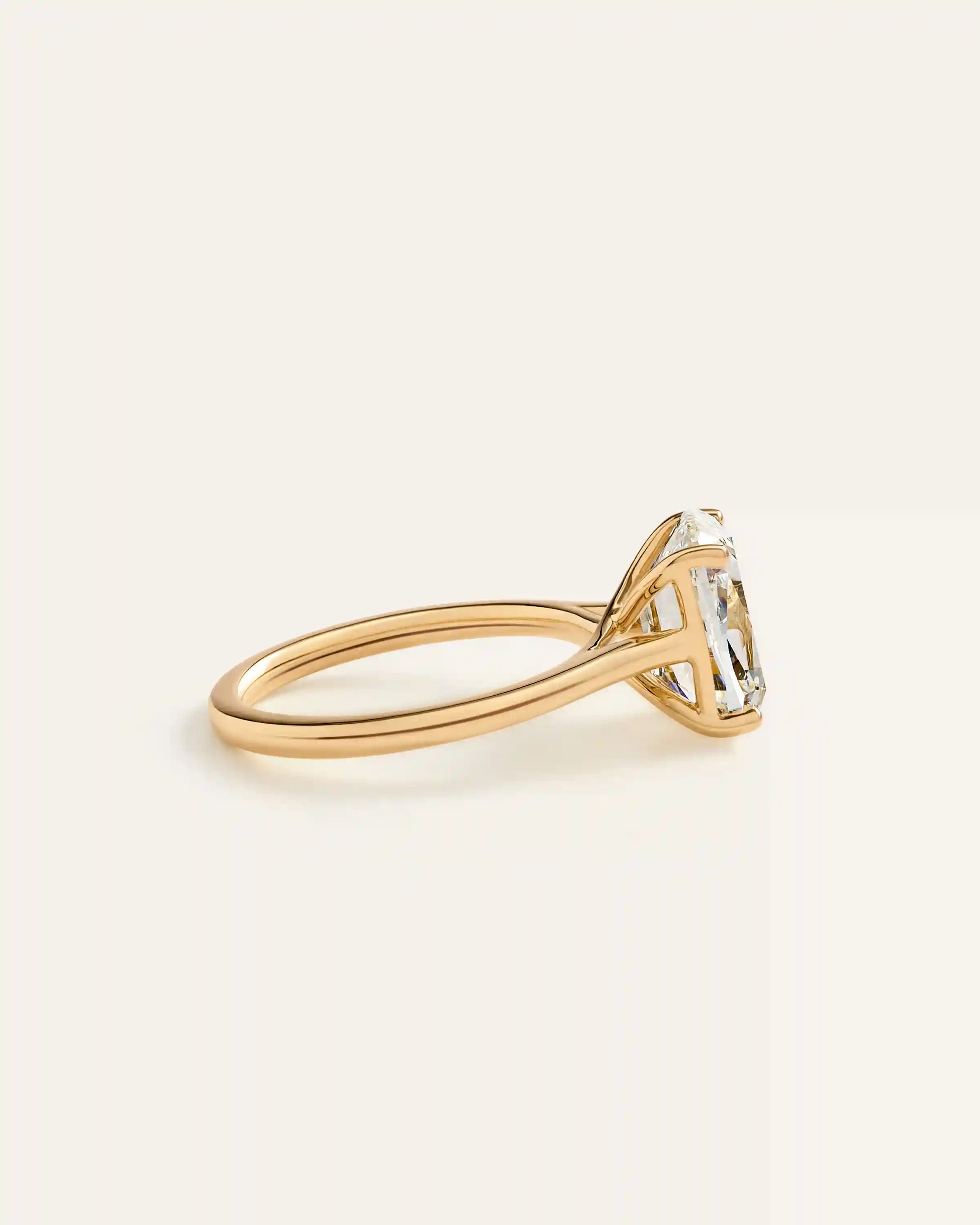 Lab Grown Diamond Antique Cushion Trellis Cathedral Engagement Ring - 4ct
