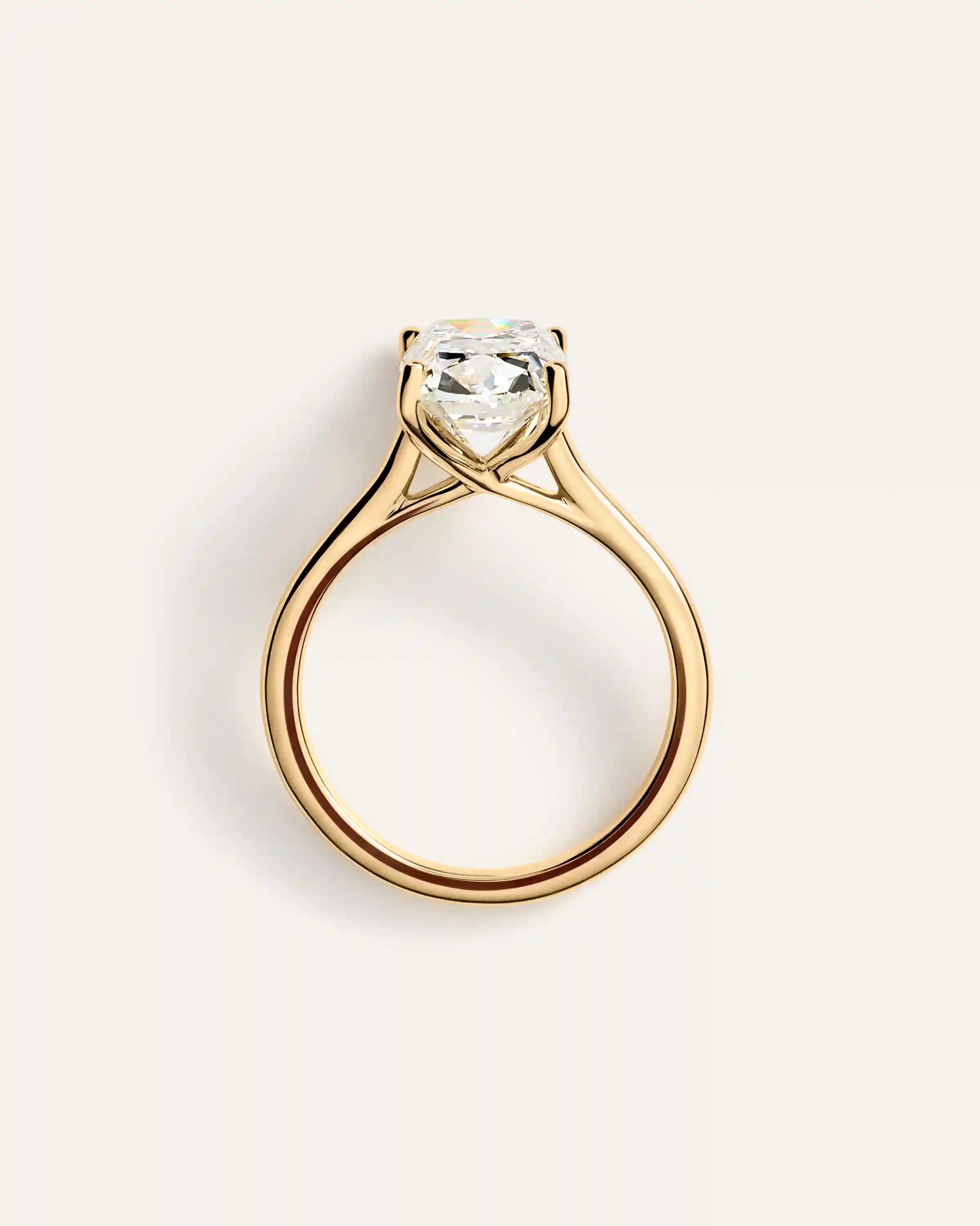 Lab Grown Diamond Antique Cushion Trellis Cathedral Engagement Ring - 4ct