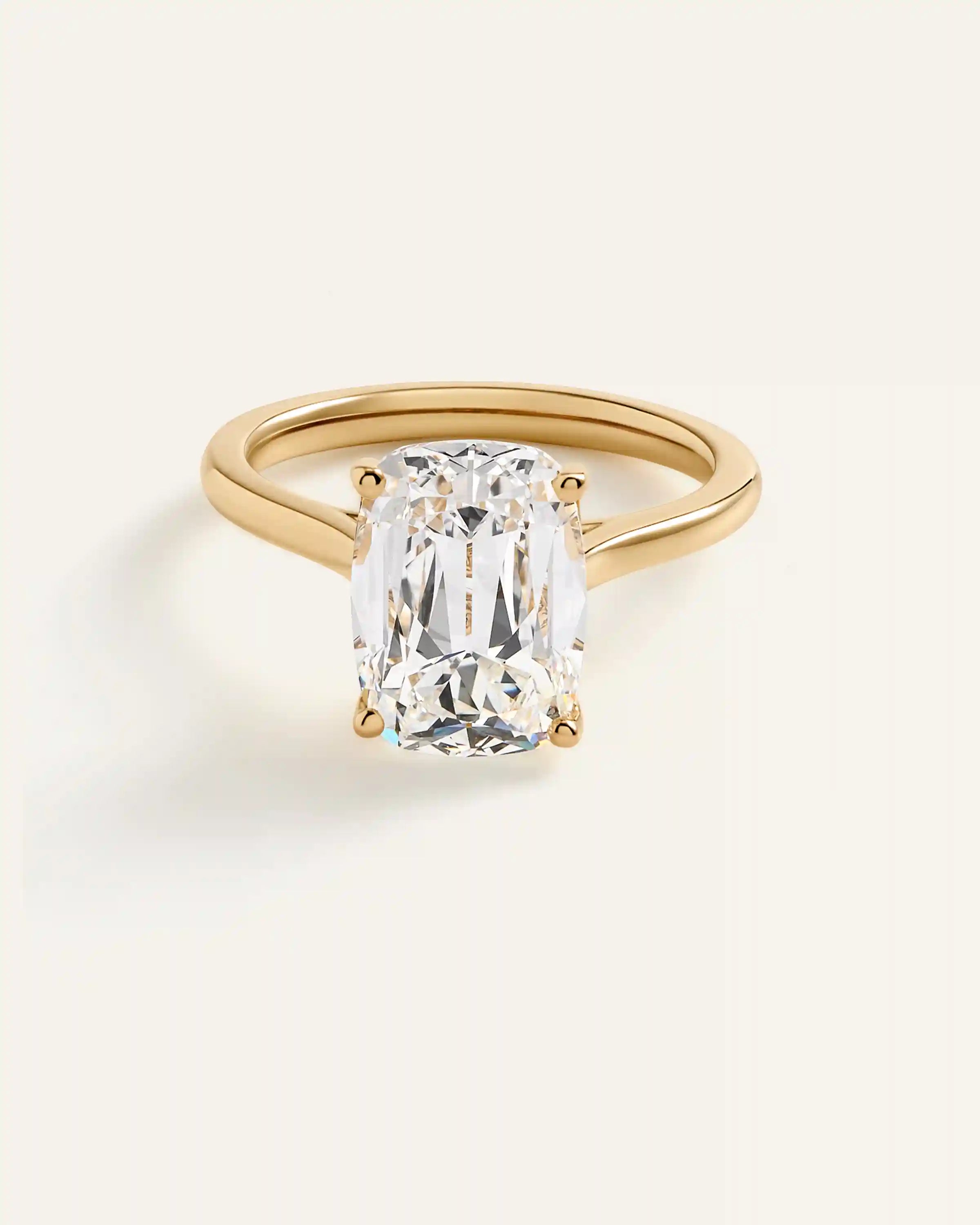 Lab Grown Diamond Antique Cushion Trellis Cathedral Engagement Ring - 5ct