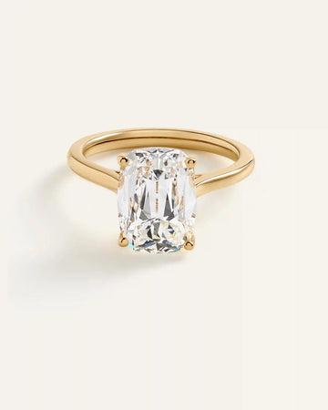 Lab Grown Diamond Antique Cushion Trellis Cathedral Engagement Ring - 5ct